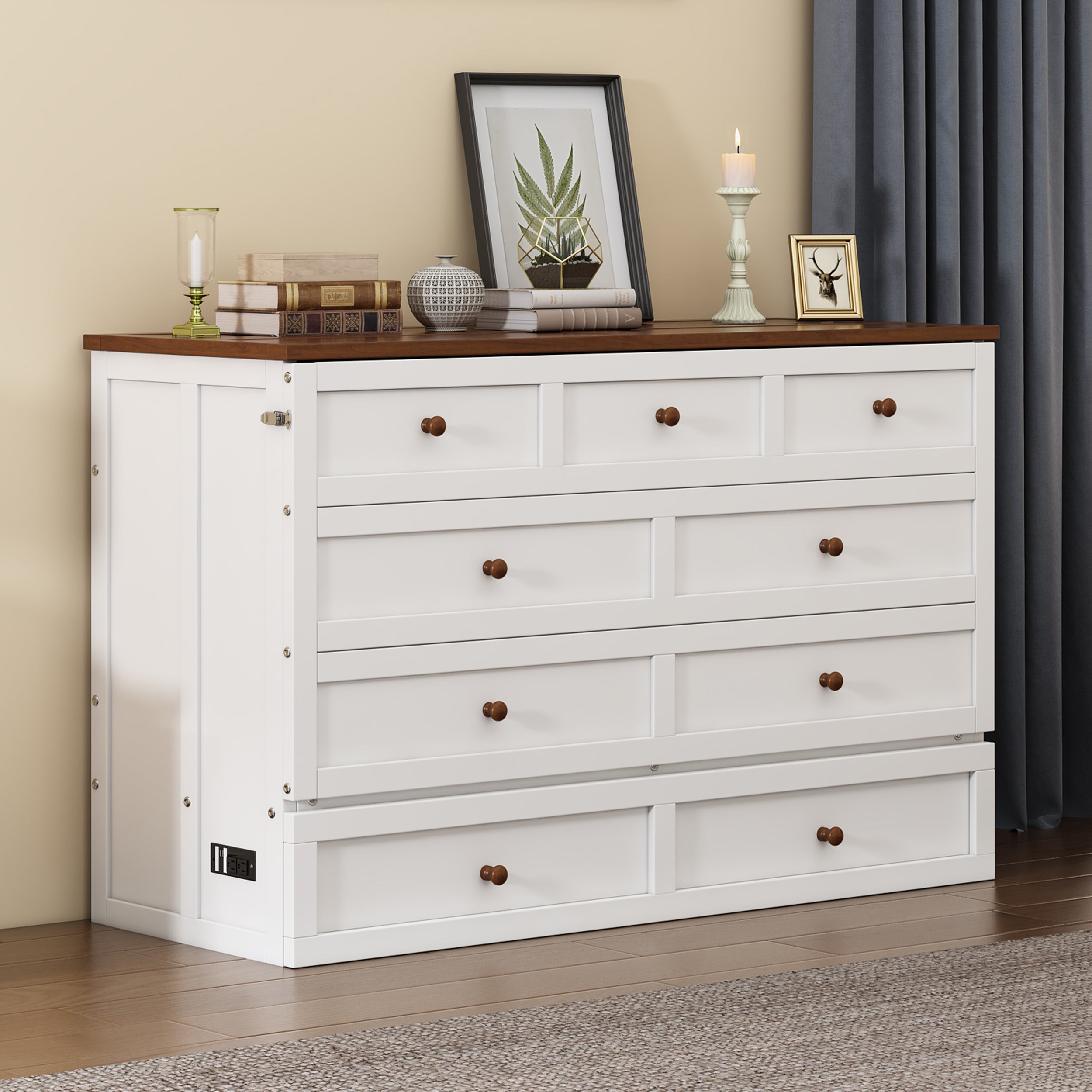 2 Pieces Wooden Frame Bedroom Set