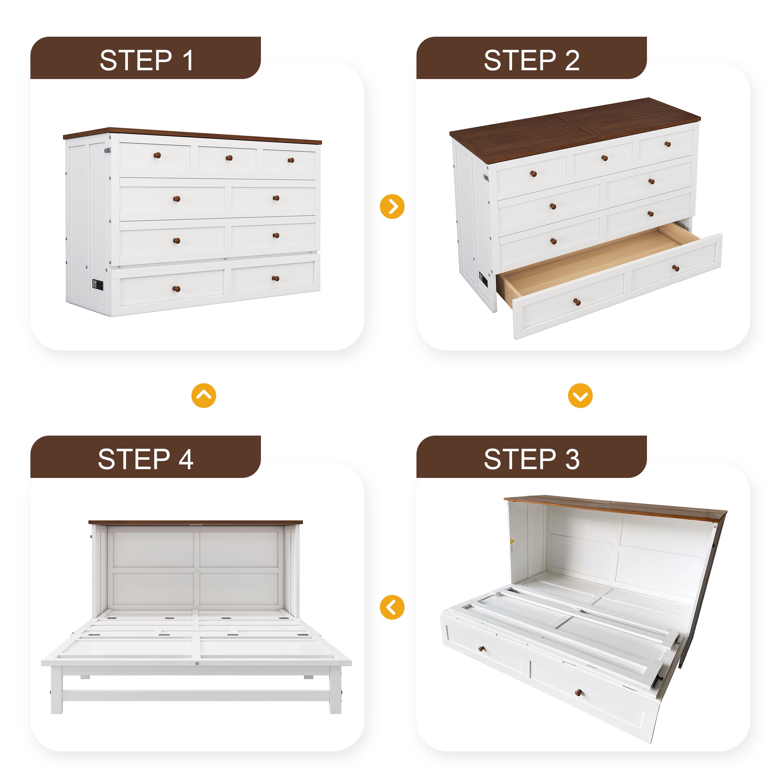 2 Pieces Wooden Frame Bedroom Set
