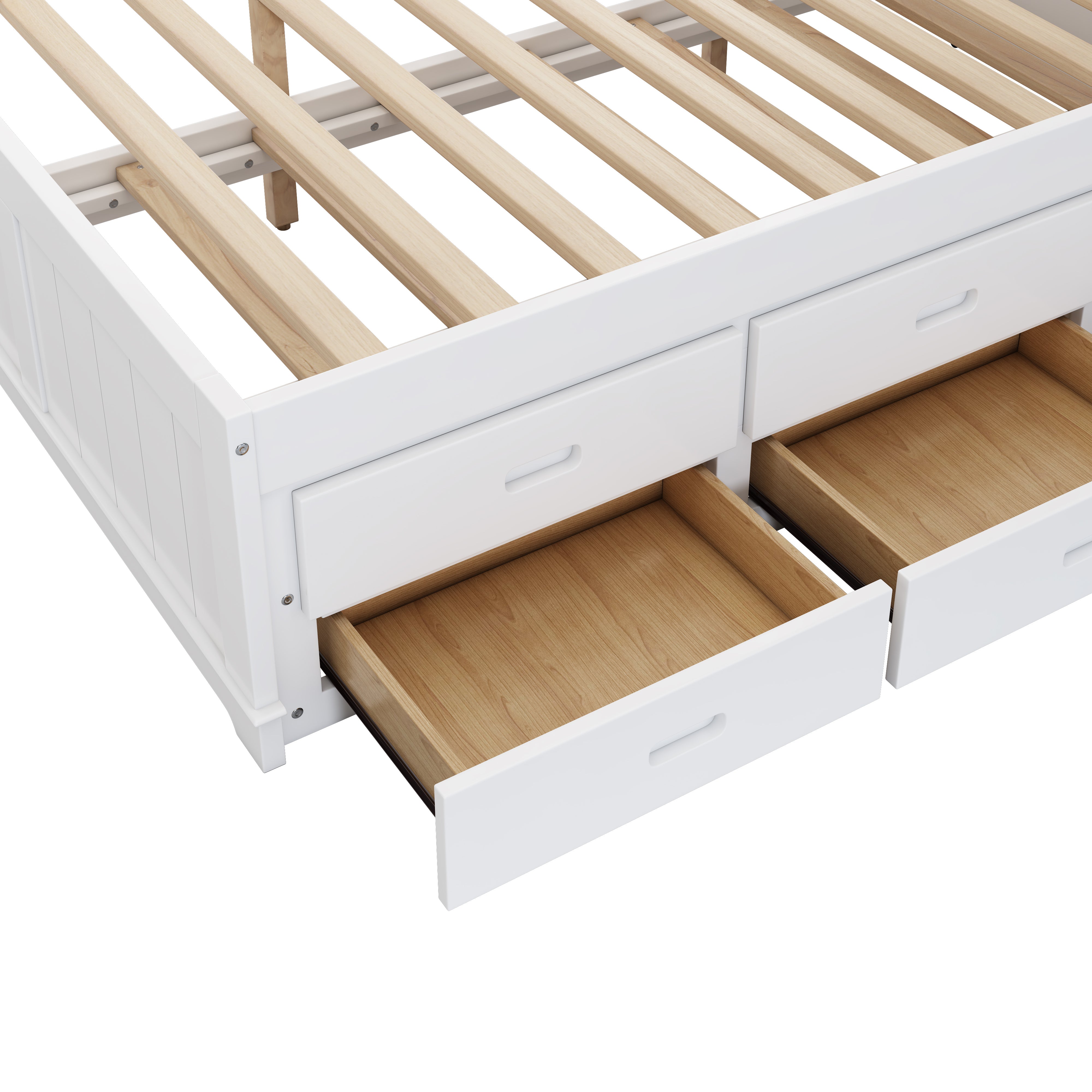 2 Pieces Wooden Captain Bedroom Set with Trundle and Nightstand