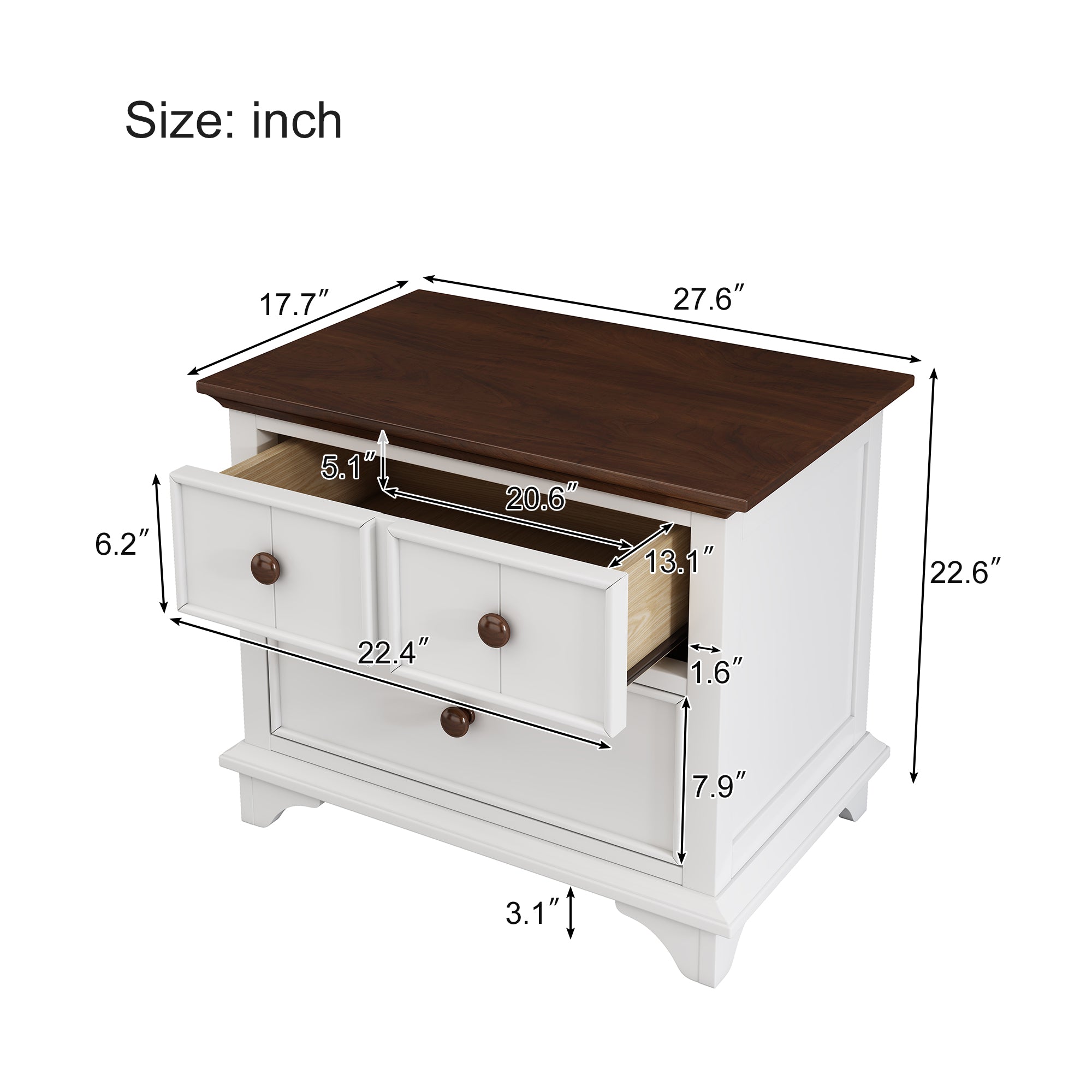 2 Pieces Wooden Captain Bedroom Set with Trundle and Nightstand