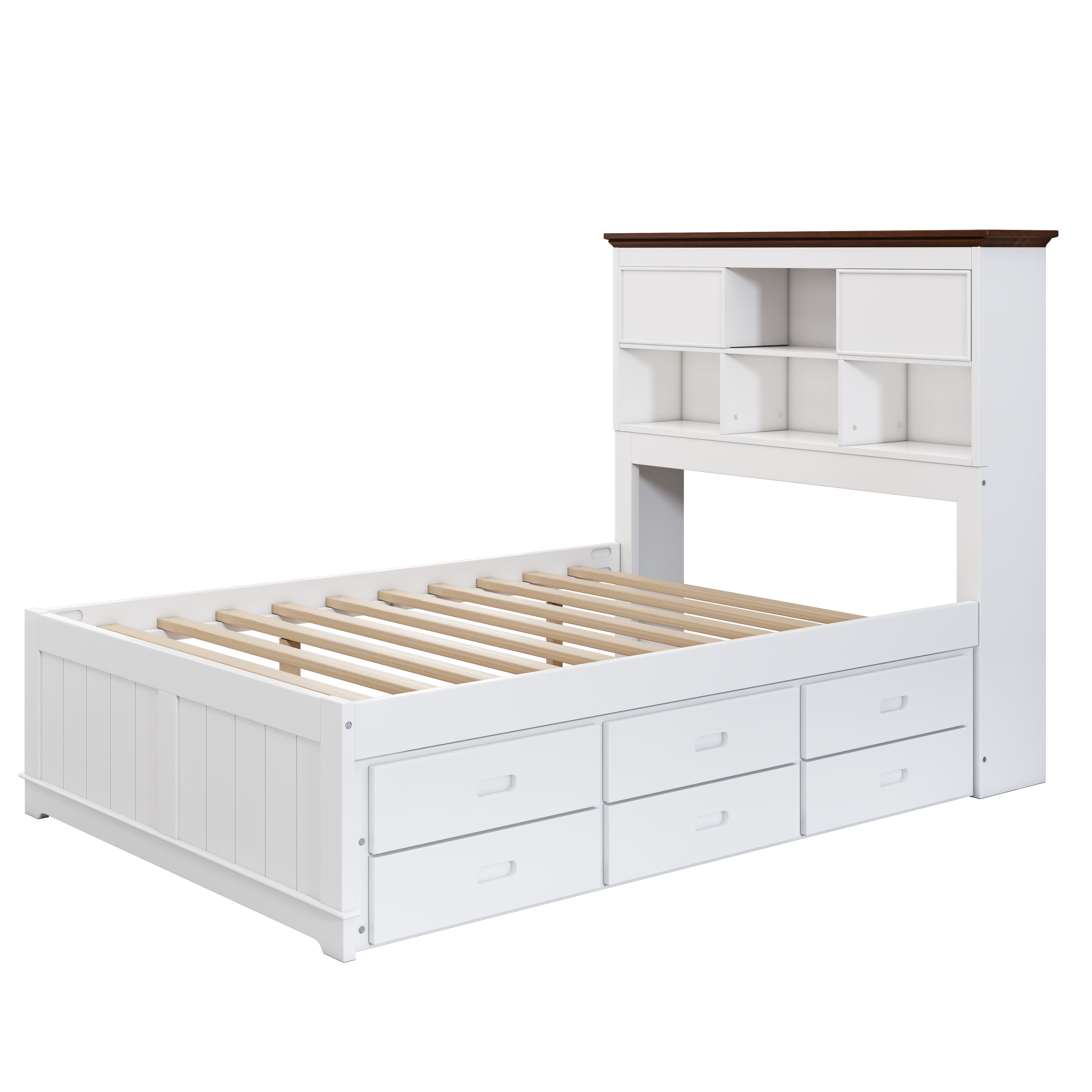 2 Pieces Wooden Captain Bedroom Set with Trundle and Nightstand