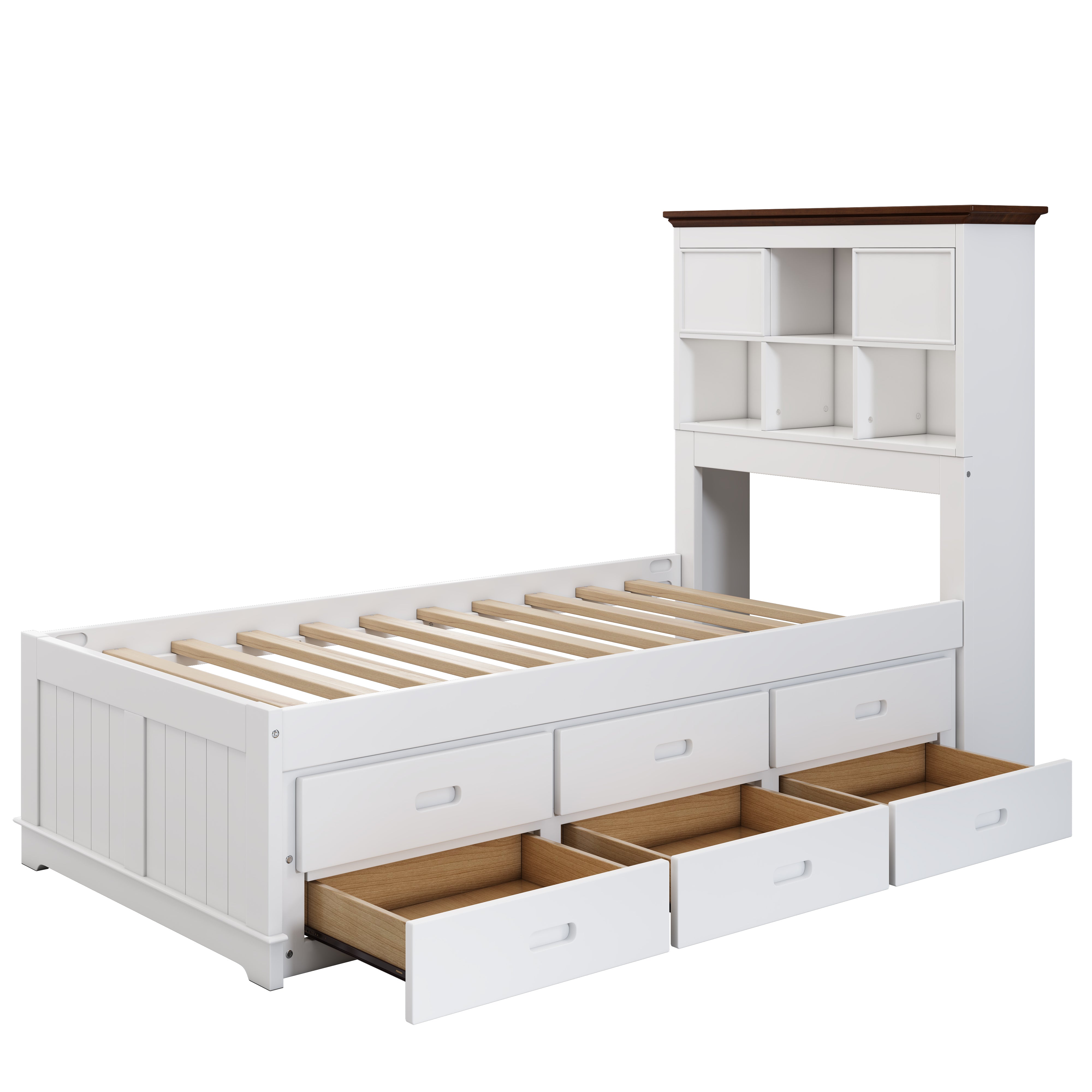 2 Pieces Wooden Captain Bedroom Set with Trundle and Nightstand