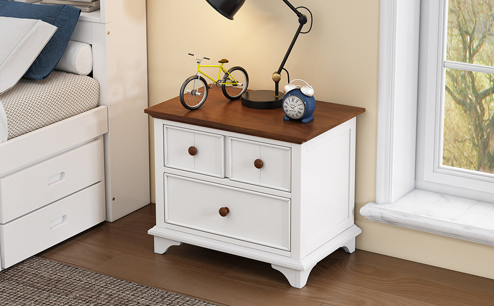2 Pieces Wooden Captain Bedroom Set with Trundle and Nightstand