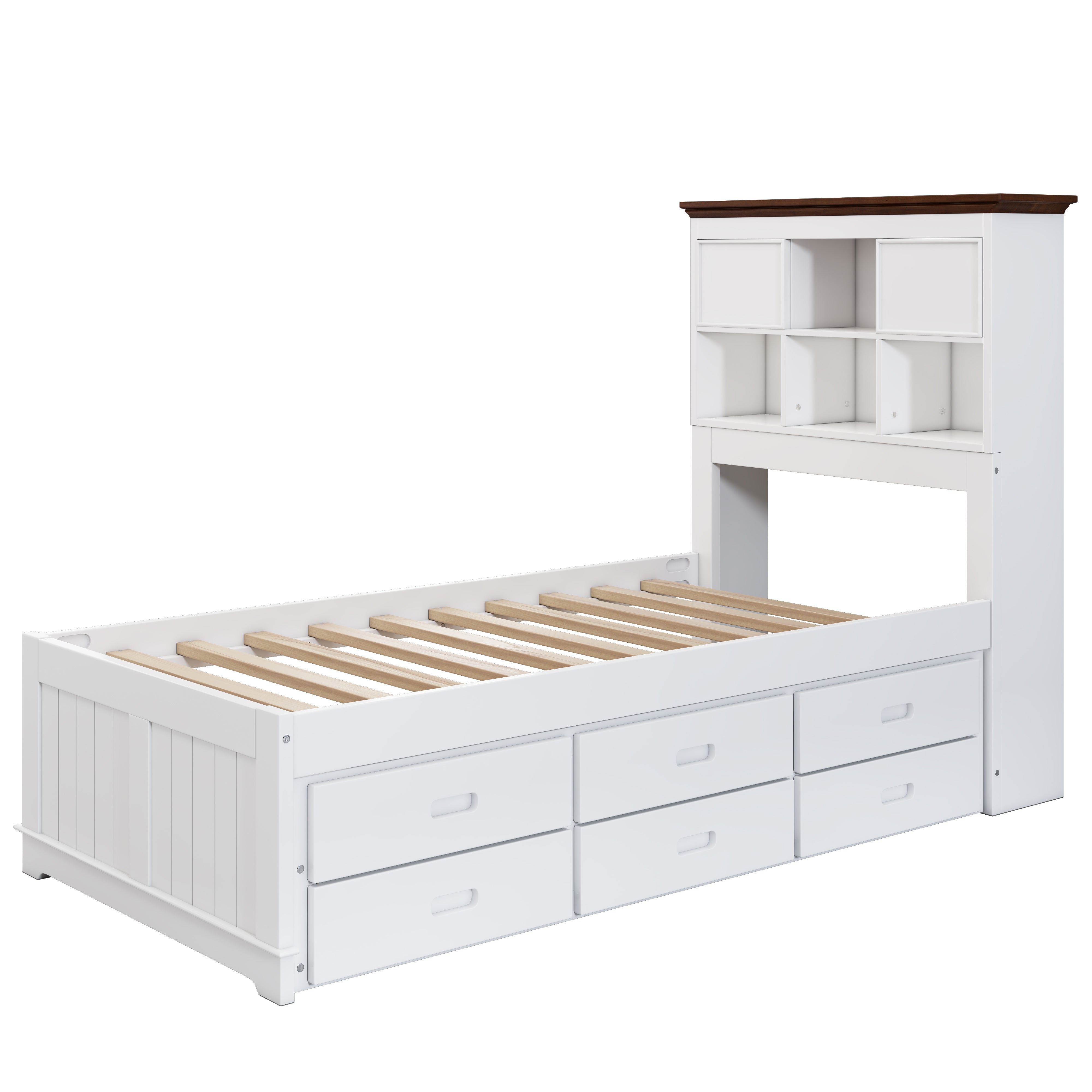 2 Pieces Wooden Captain Bedroom Set with Trundle and Nightstand
