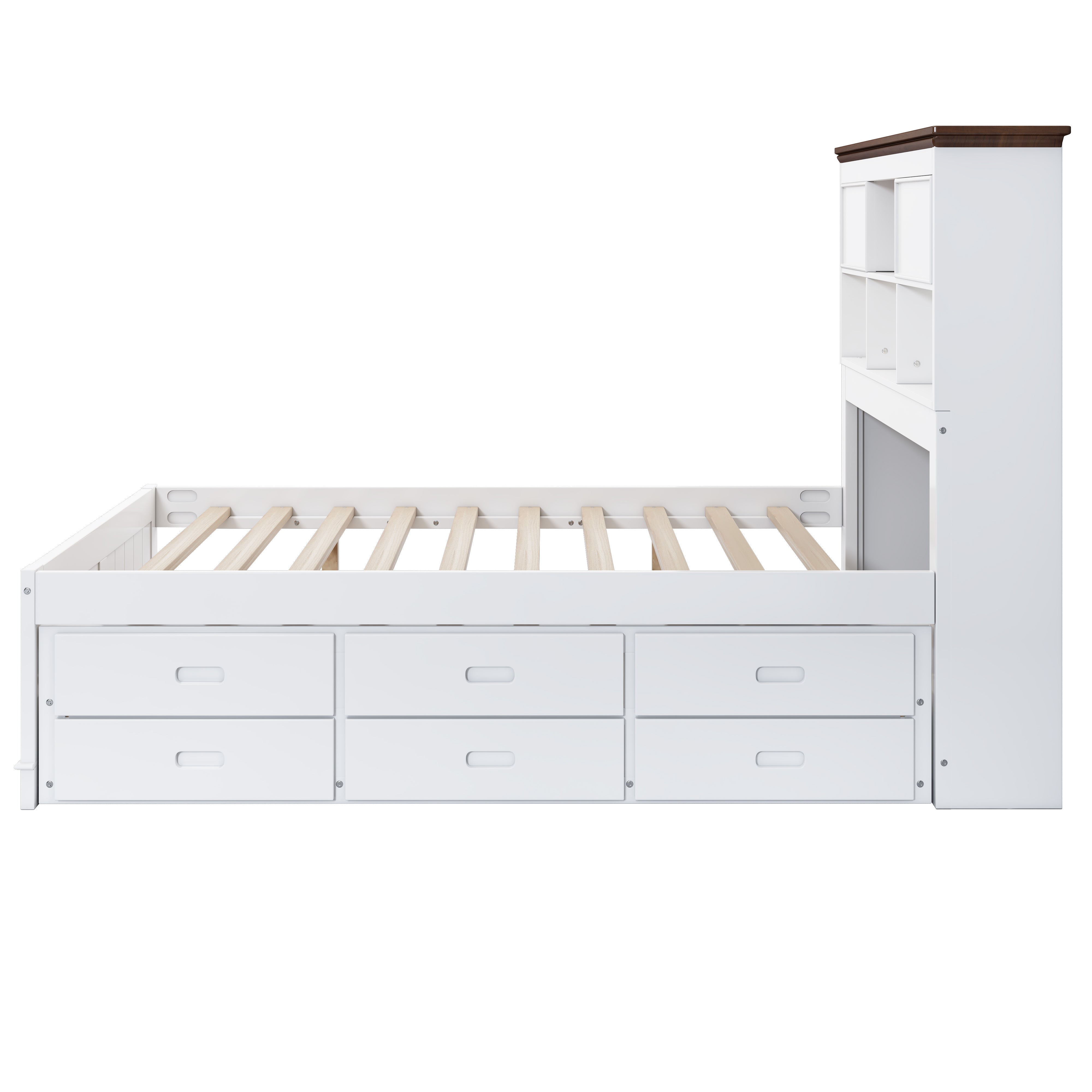 2 Pieces Wooden Captain Bedroom Set with Trundle and Nightstand