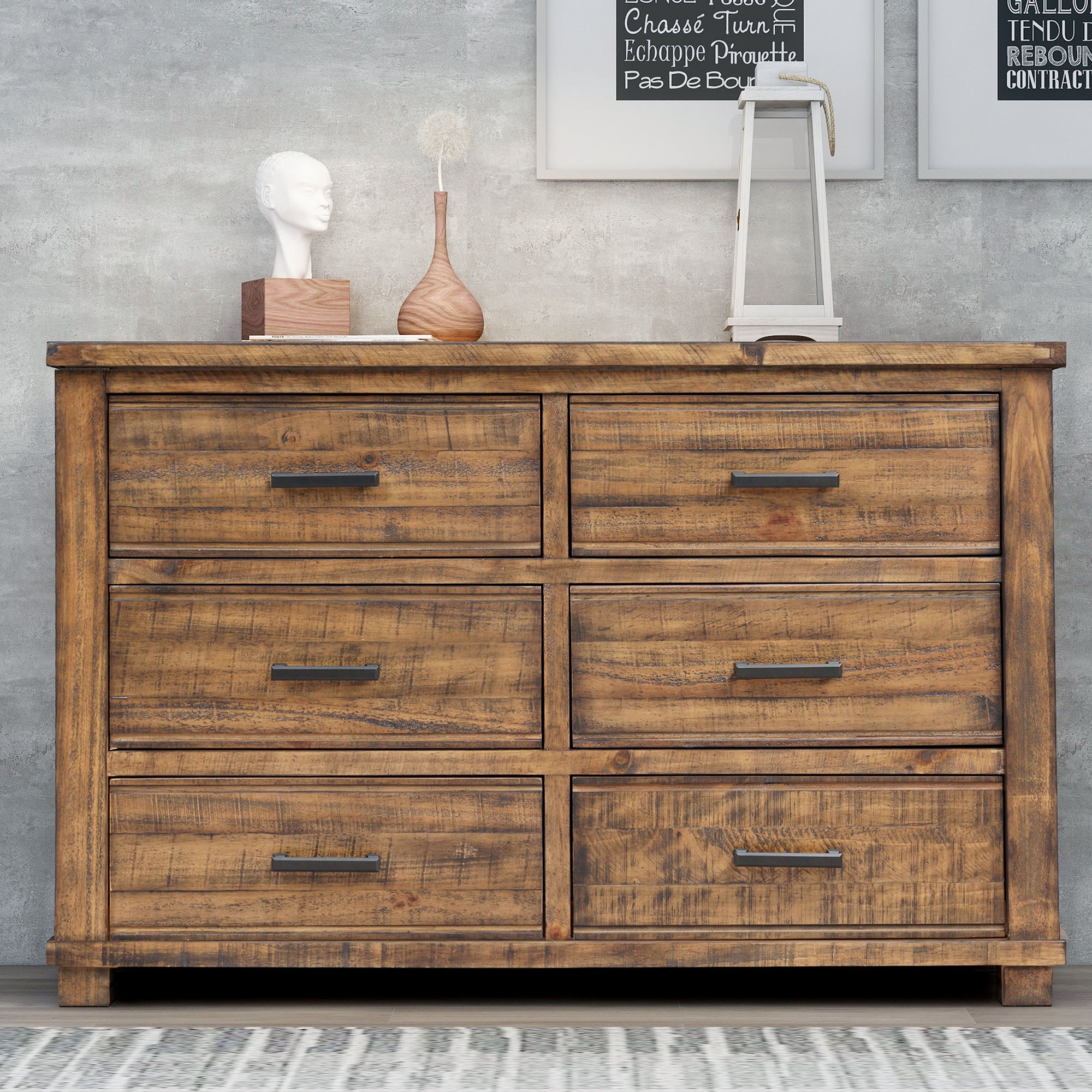 Queen Solid Wood Frame 6 Pieces Storage Bedroom Sets