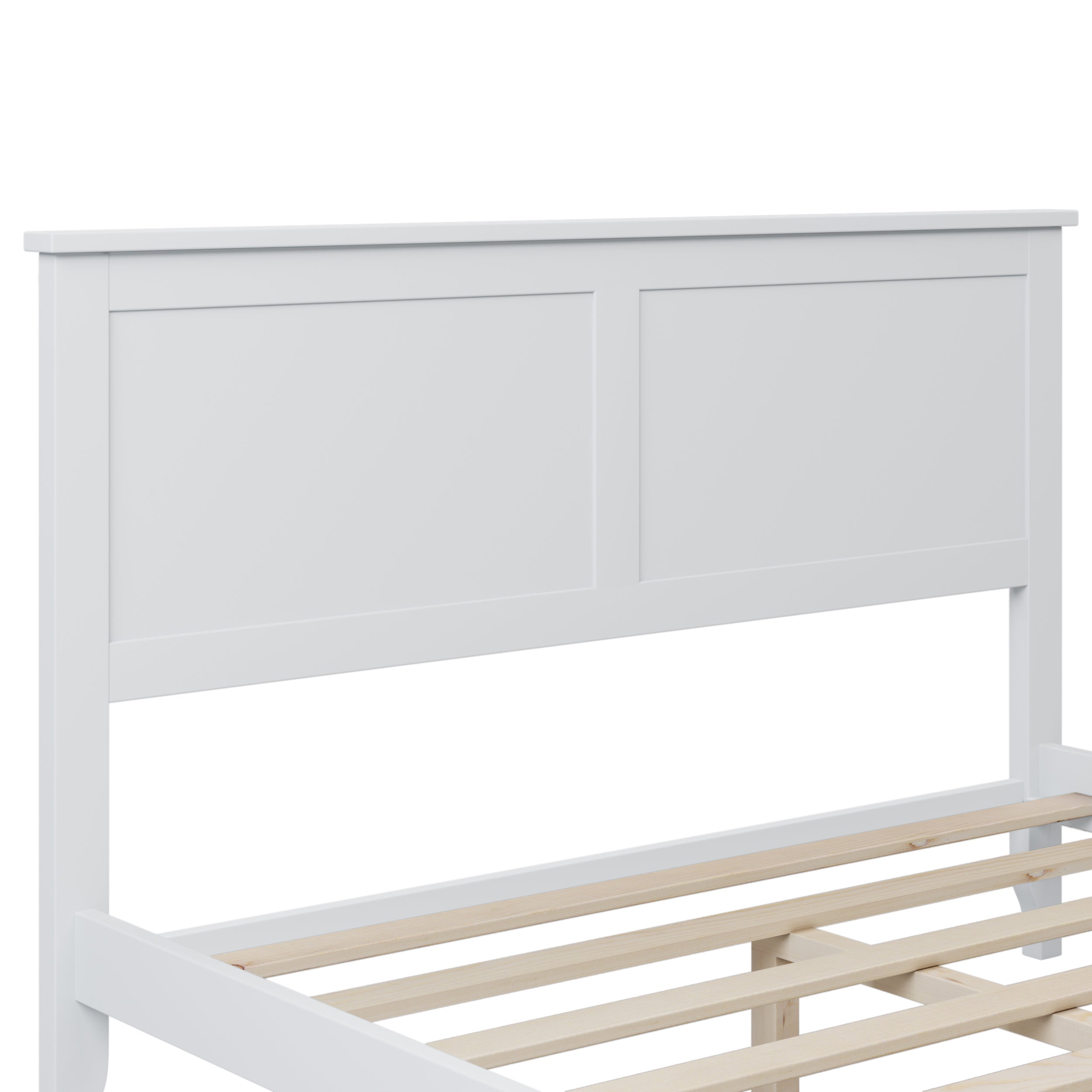 White Solid Wood 3 Pieces Full Bedroom Sets