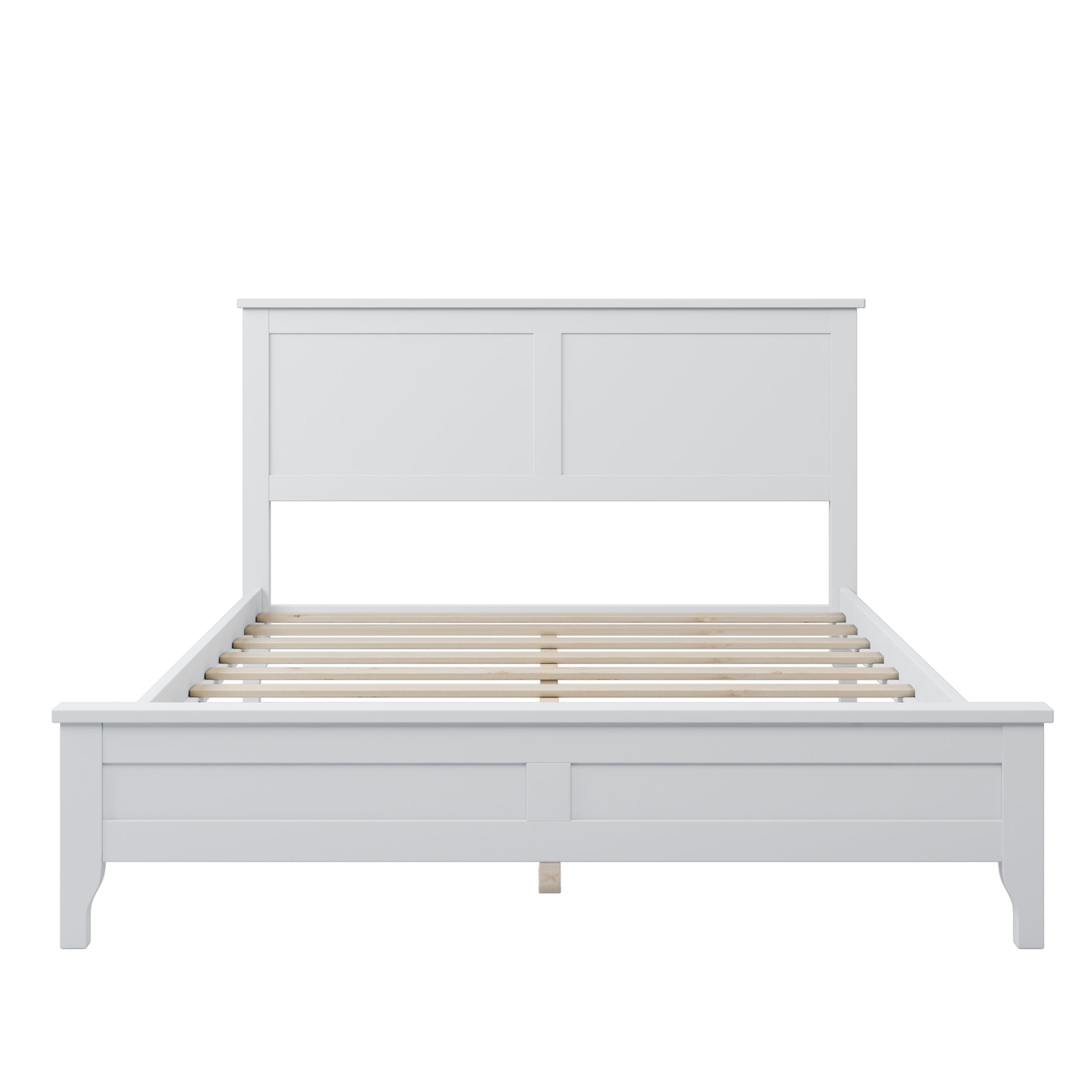 White Solid Wood 3 Pieces Full Bedroom Sets