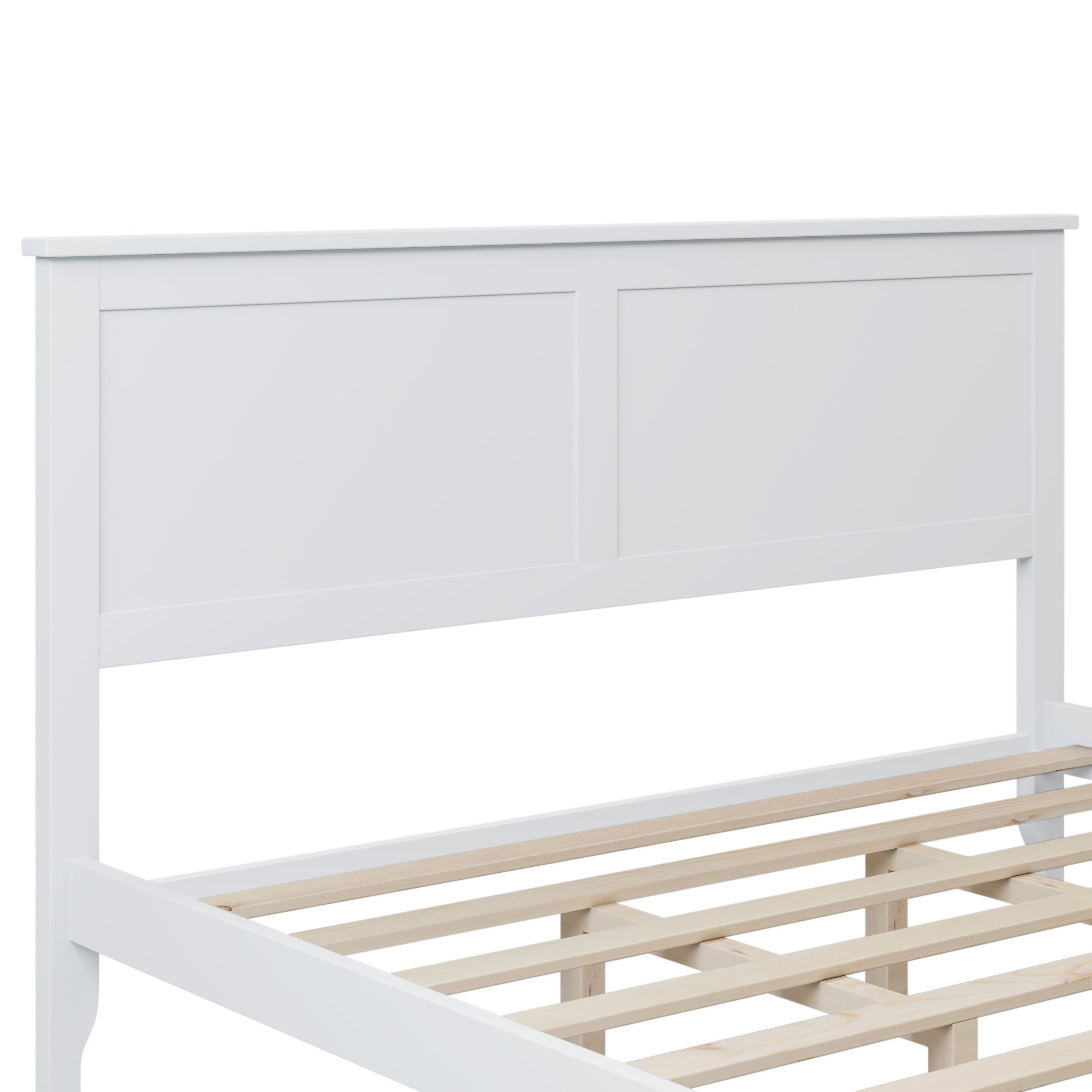 White Solid Wood 3 Pieces Full Bedroom Sets