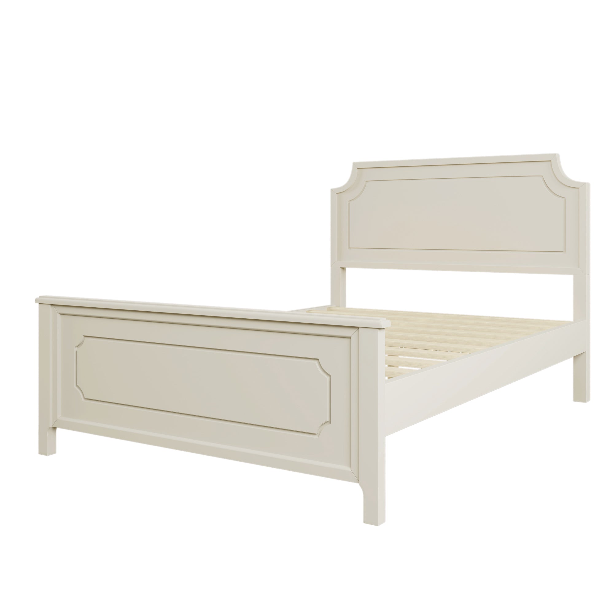Solid Wood Frame Platform Bed with Nightstand and Dresser