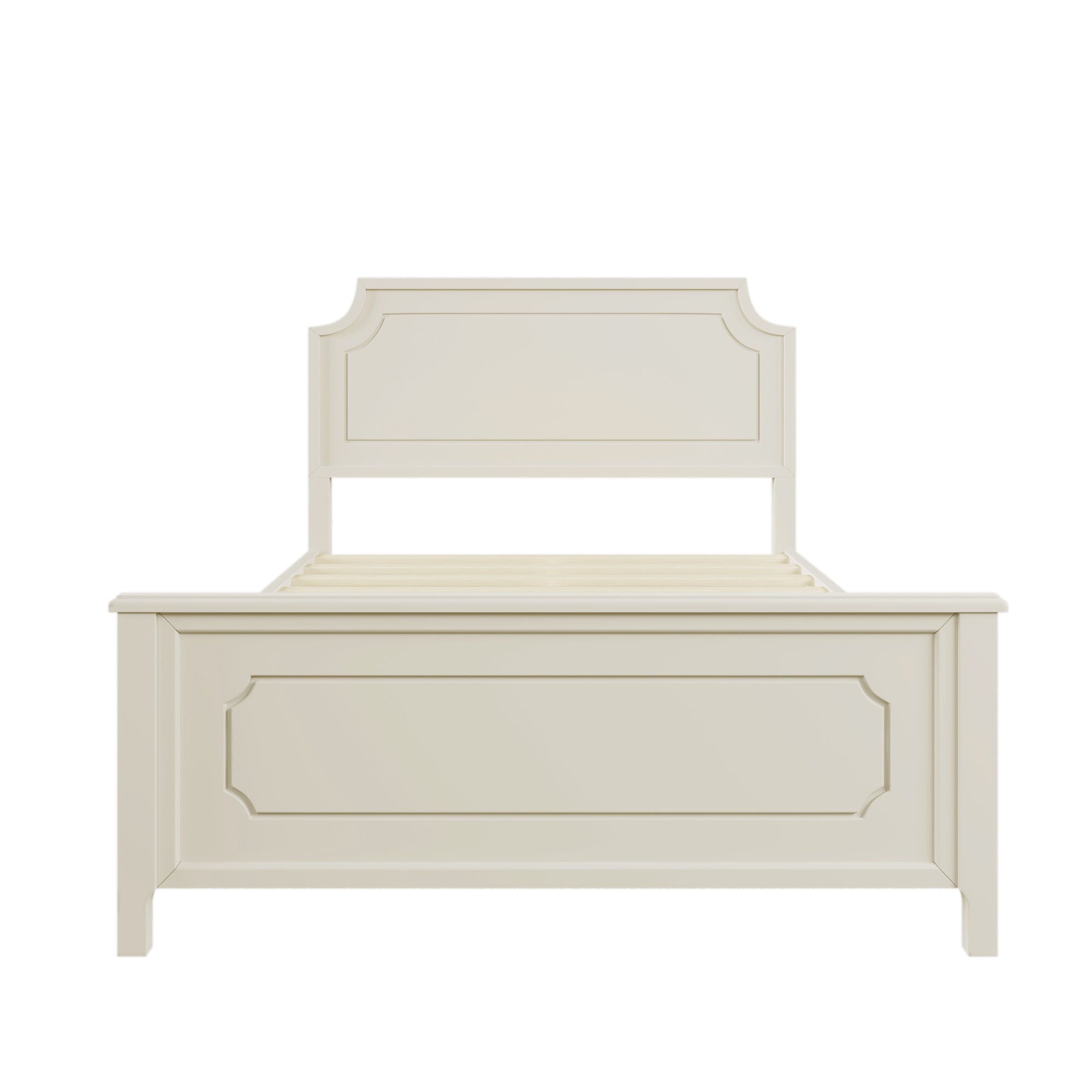 Solid Wood Frame Platform Bed with Nightstand and Dresser