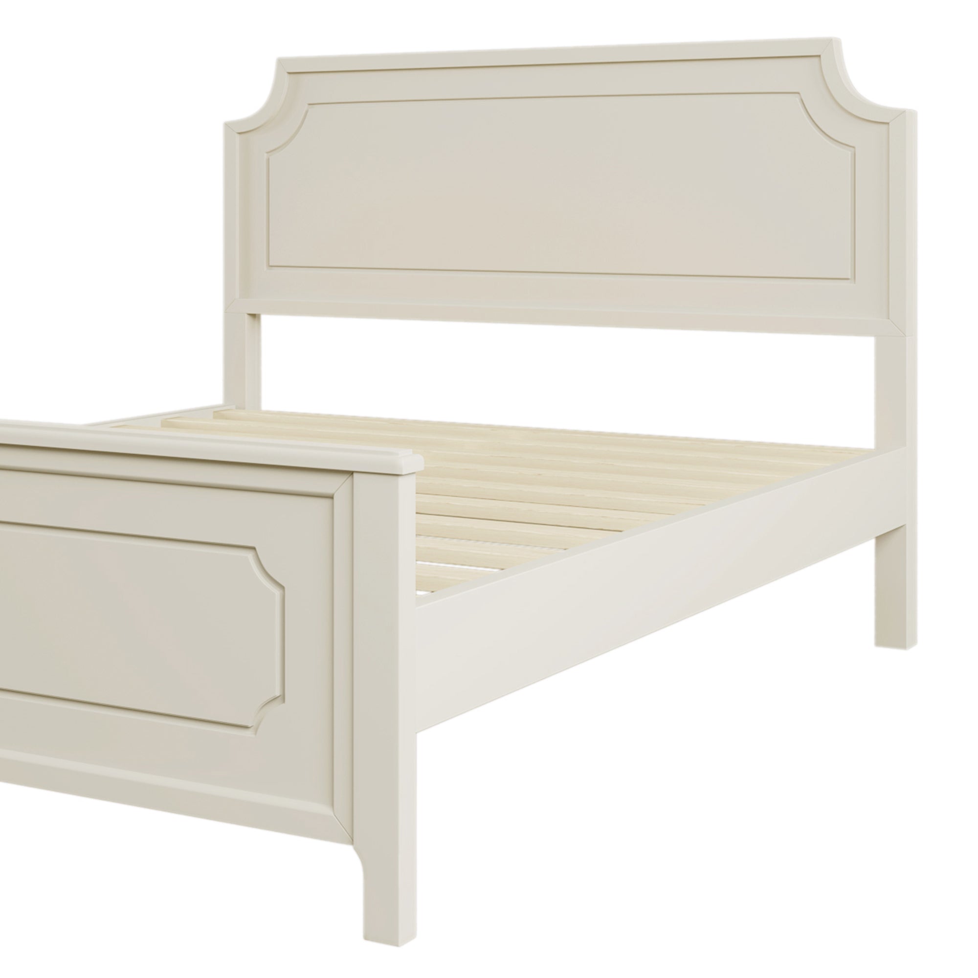 Solid Wood Frame Platform Bed with Nightstand and Dresser