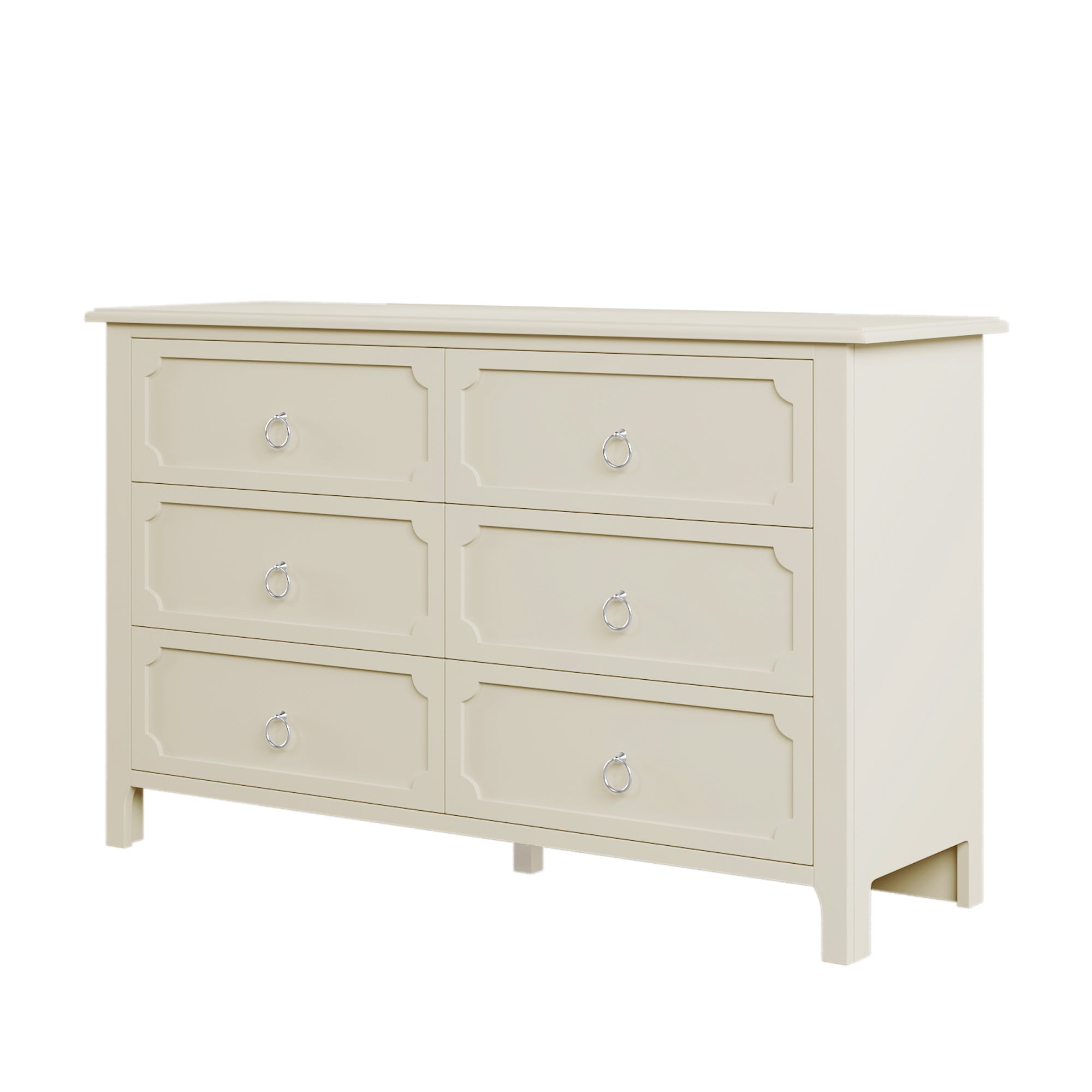 Solid Wood Frame Platform Bed with Nightstand and Dresser