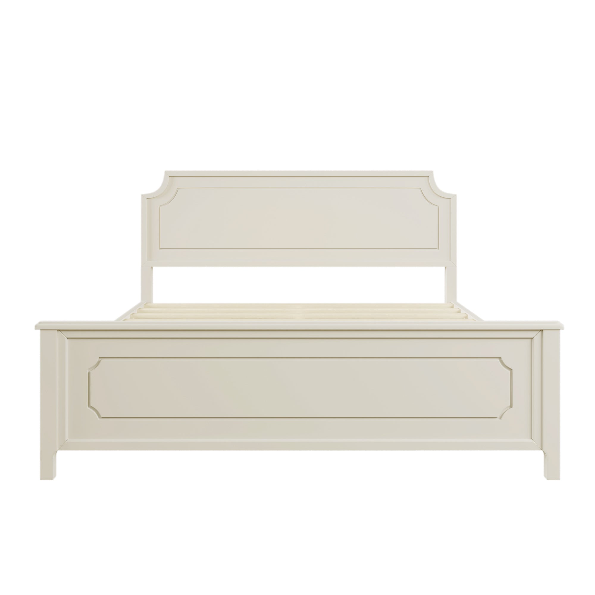 Solid Wood Frame Platform Bed with Nightstand and Dresser