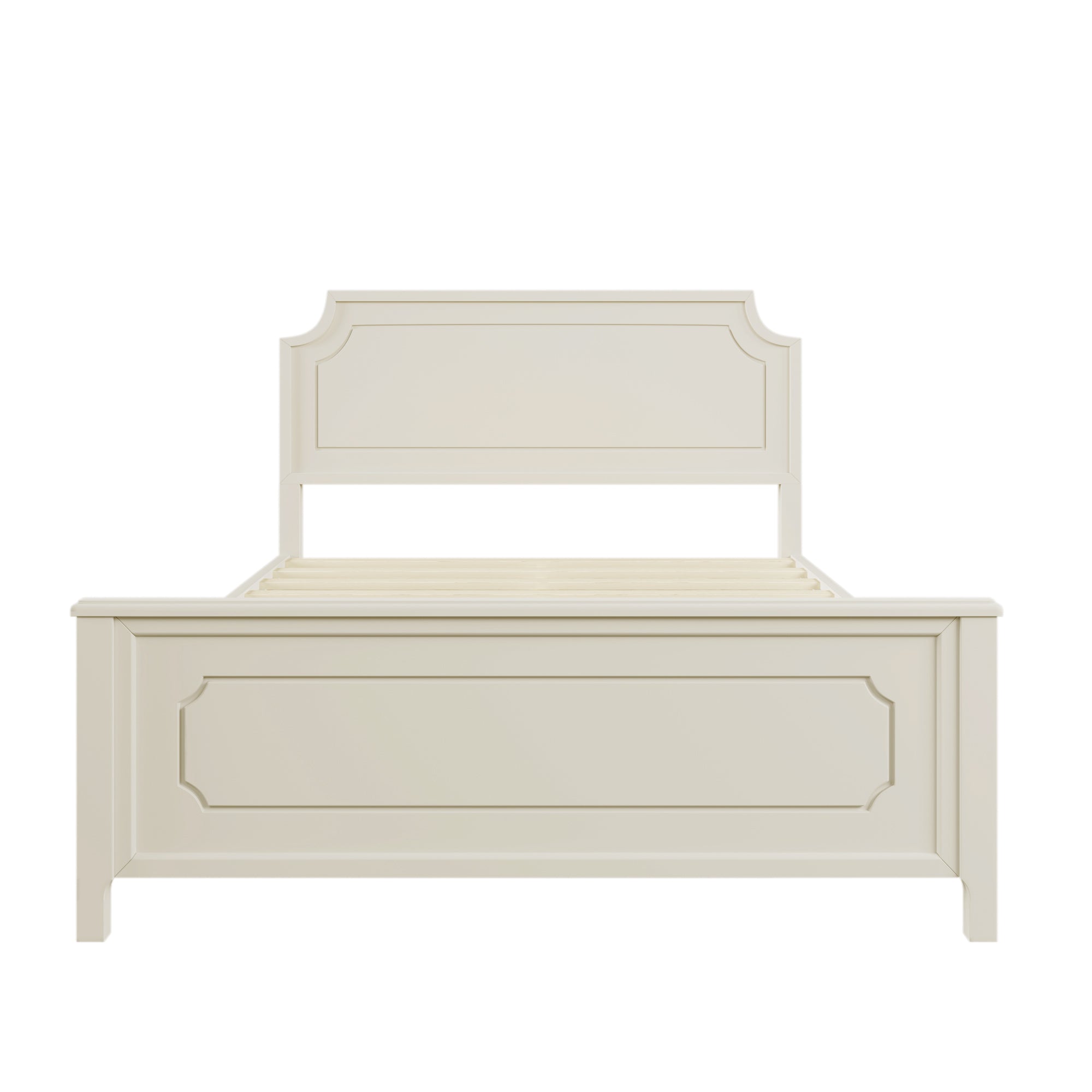 Solid Wood Frame Platform Bed with Nightstand and Dresser