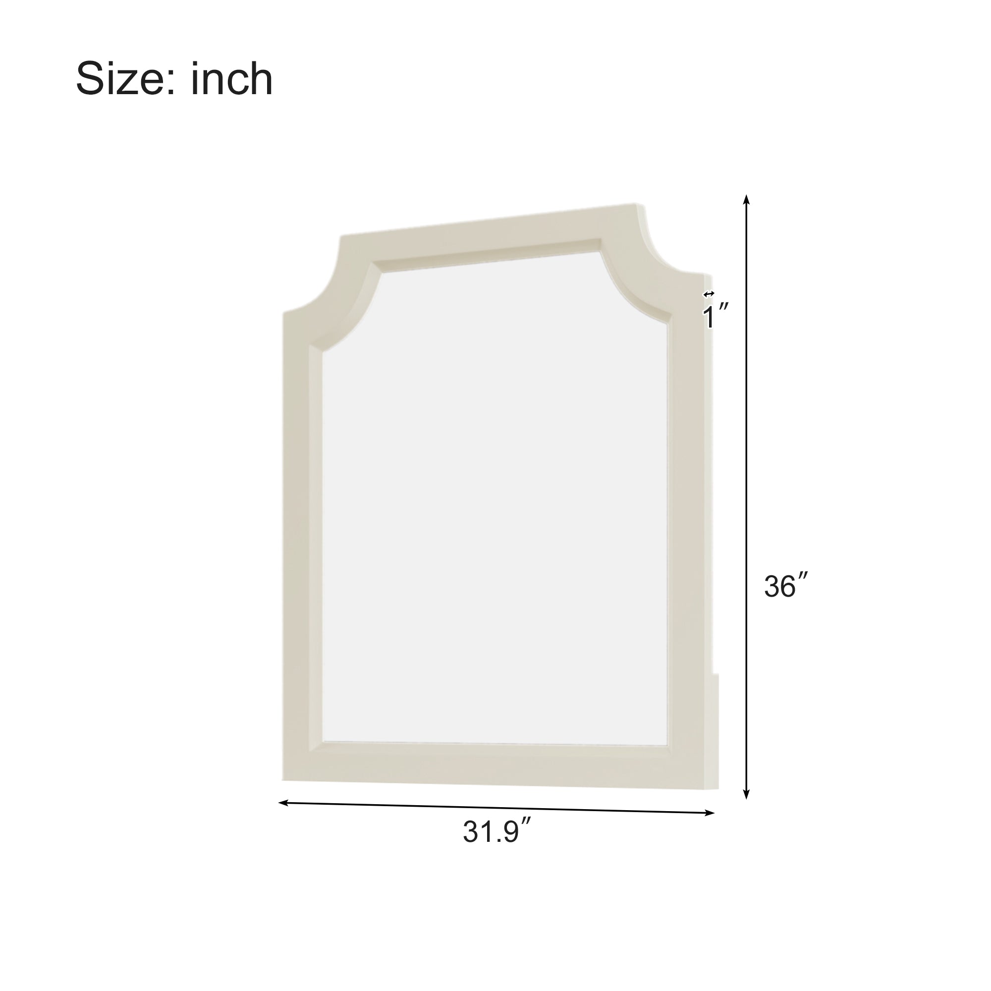 6 Pieces Bedroom Sets Milky White Solid Rubber Wood Platform Bed with Nightstand, Chest, Mirror and Dresser