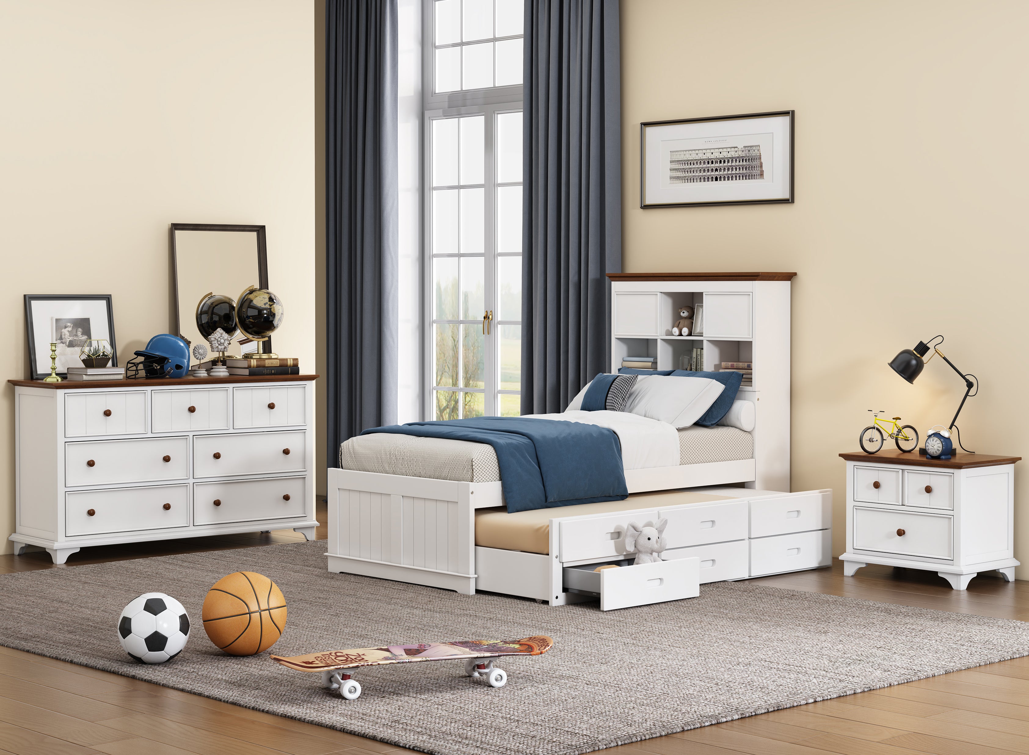 3 Pieces Wood Frame Bedroom Set