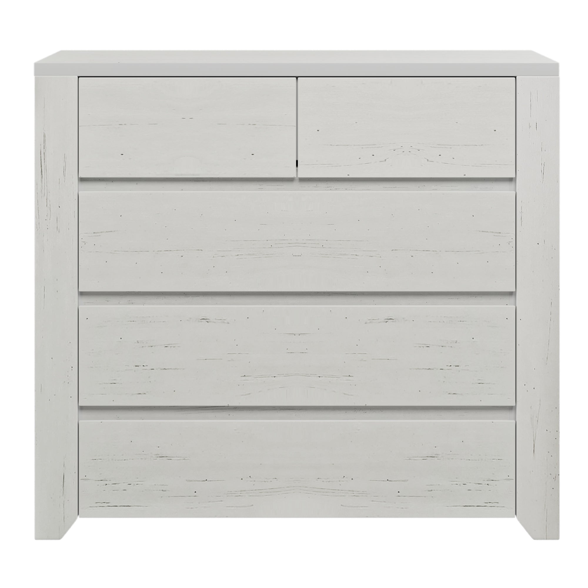 33 in. W 5-Drawer Wood Chest in Stone Gray