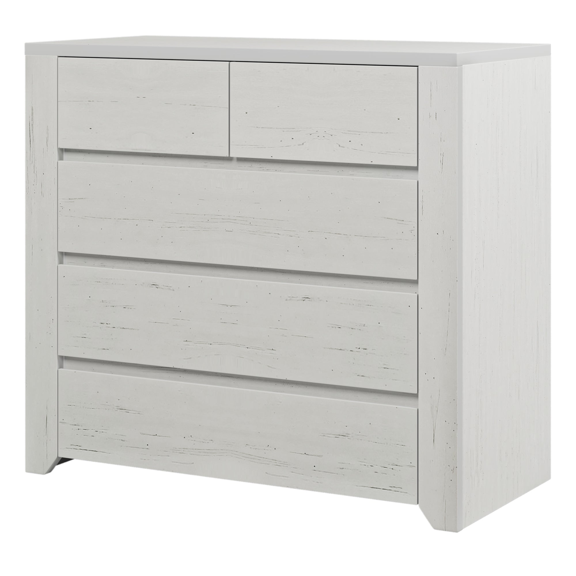 33 in. W 5-Drawer Wood Chest in Stone Gray