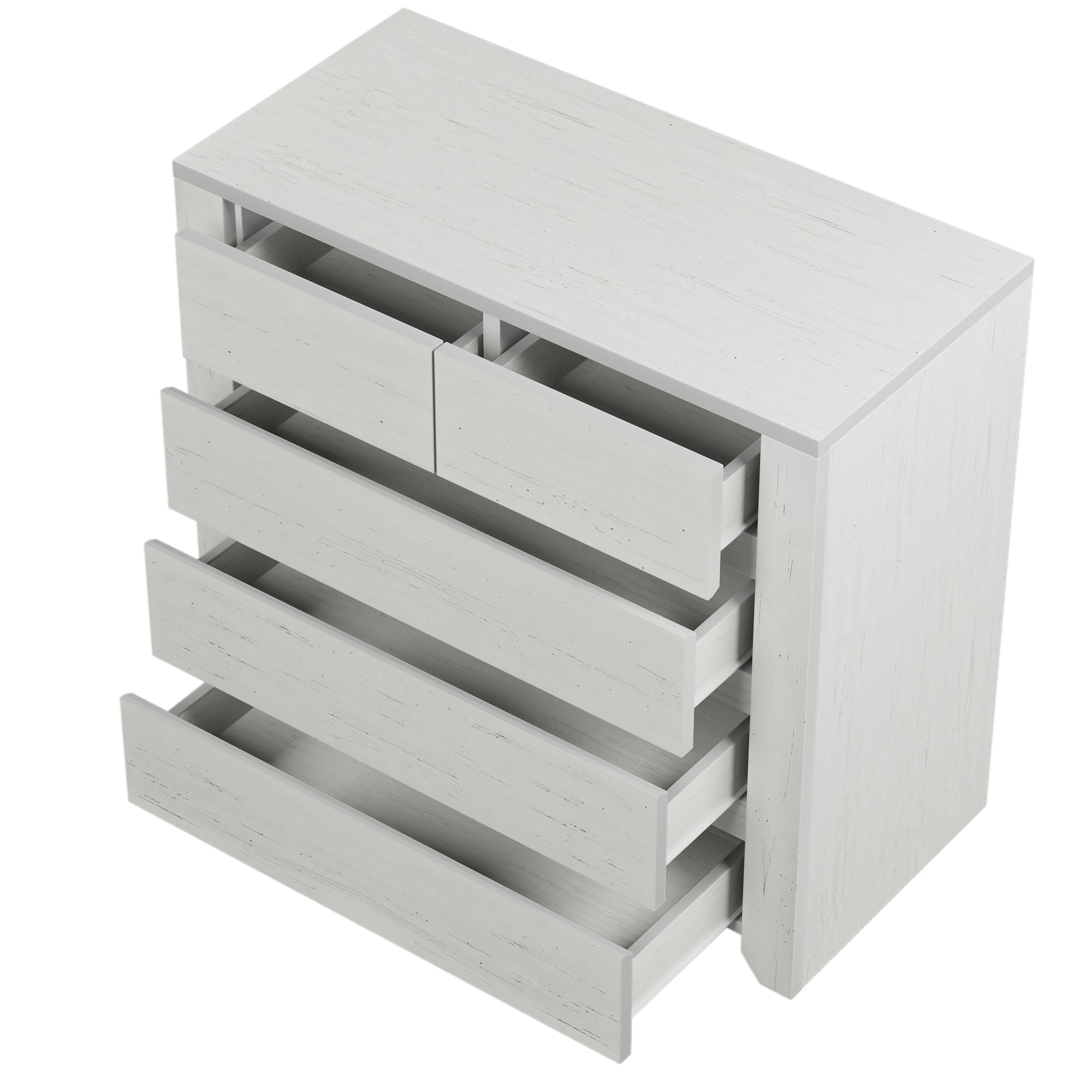 33 in. W 5-Drawer Wood Chest in Stone Gray