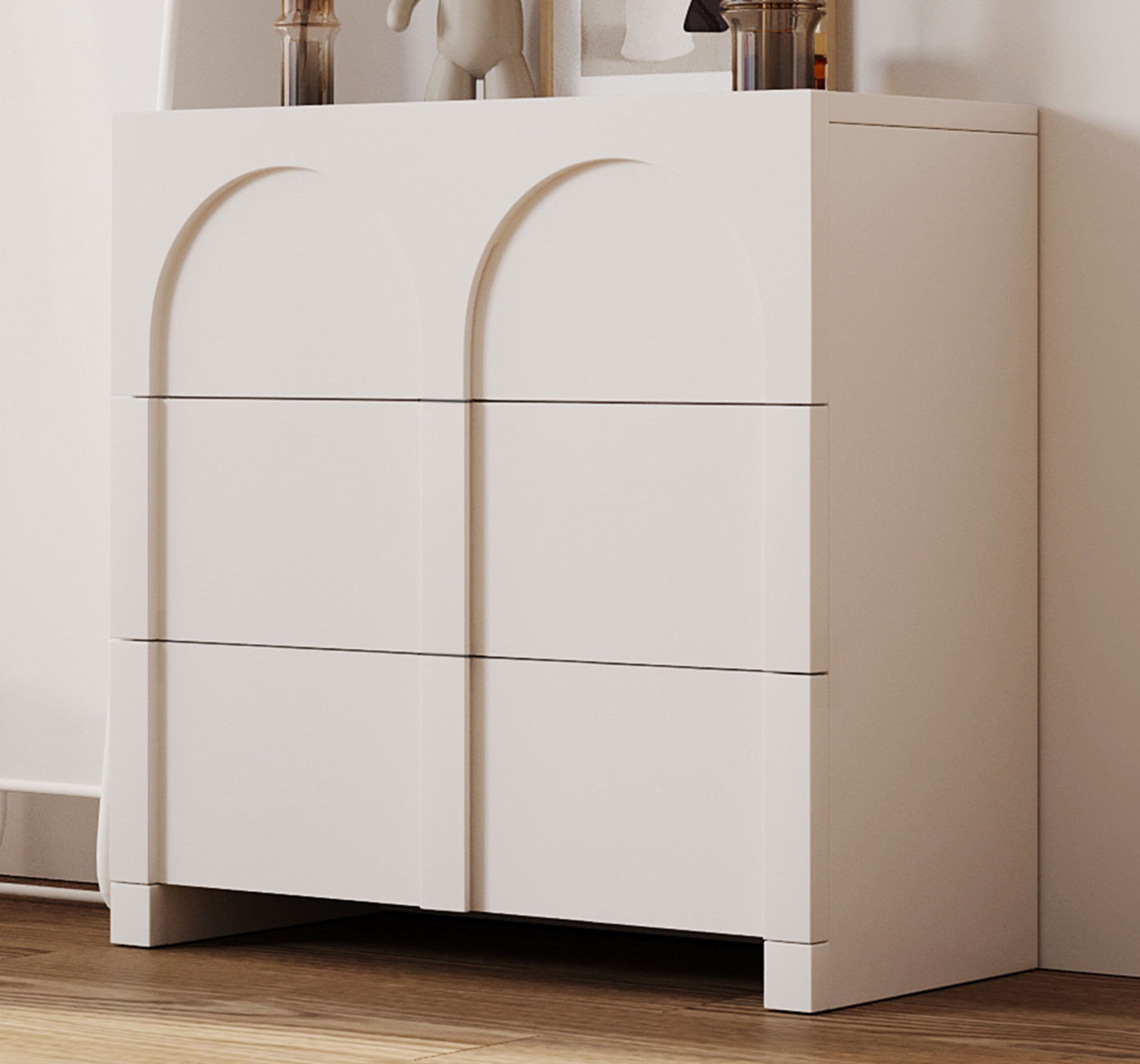 27.6 in. W 3-Drawer Solid Wood and MDF Chest in White