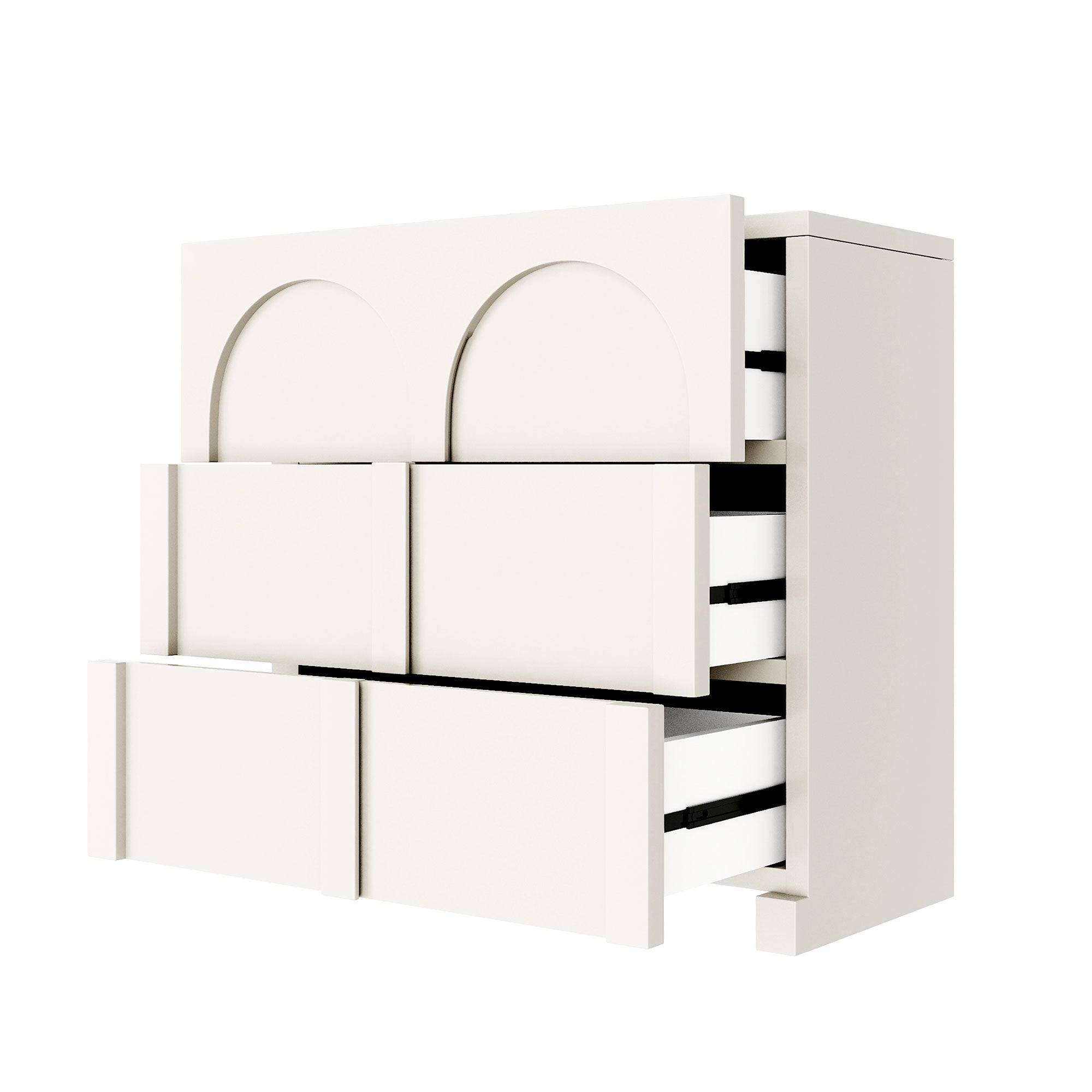 27.6 in. W 3-Drawer Solid Wood and MDF Chest in White