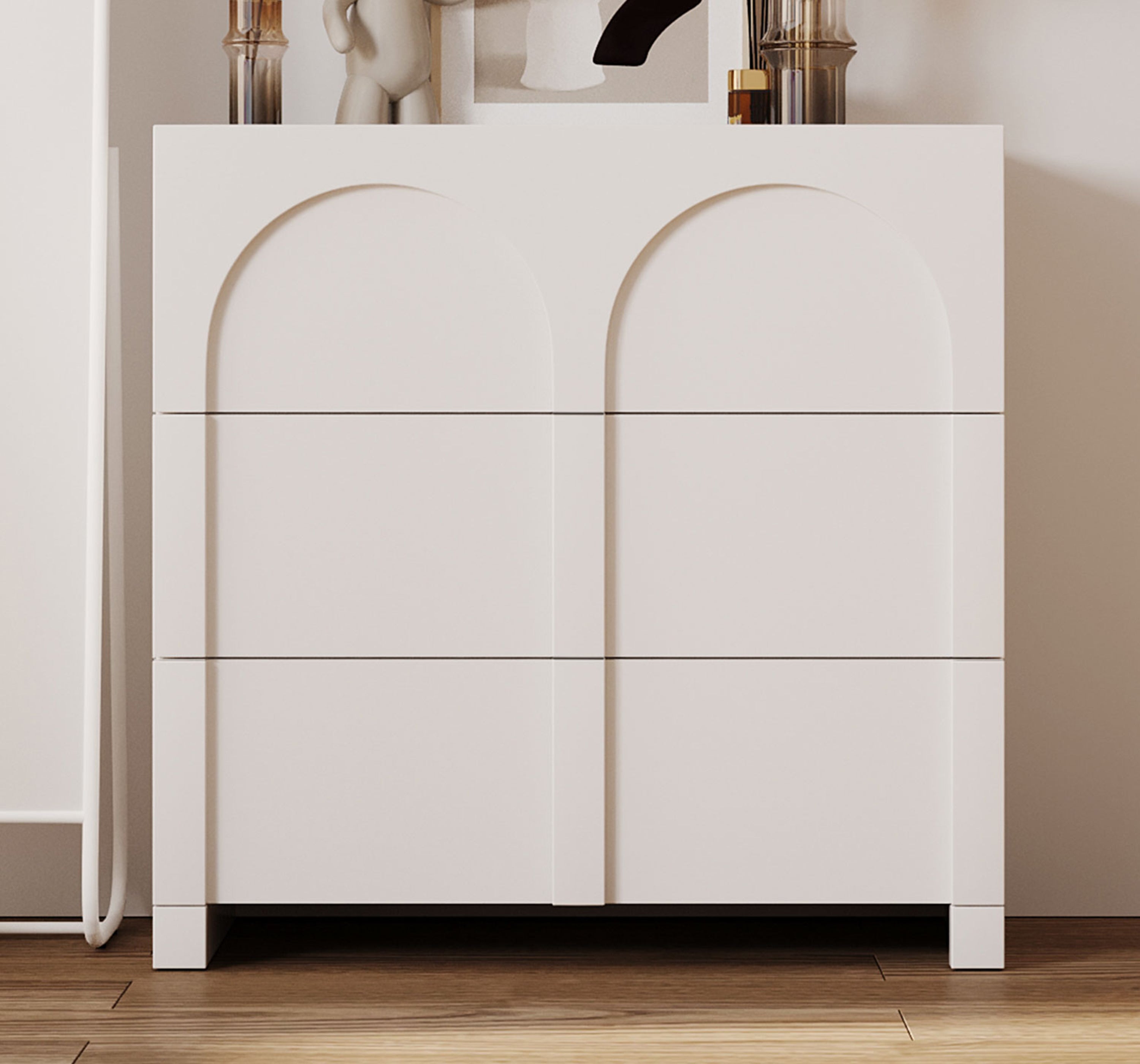 27.6 in. W 3-Drawer Solid Wood and MDF Chest in White