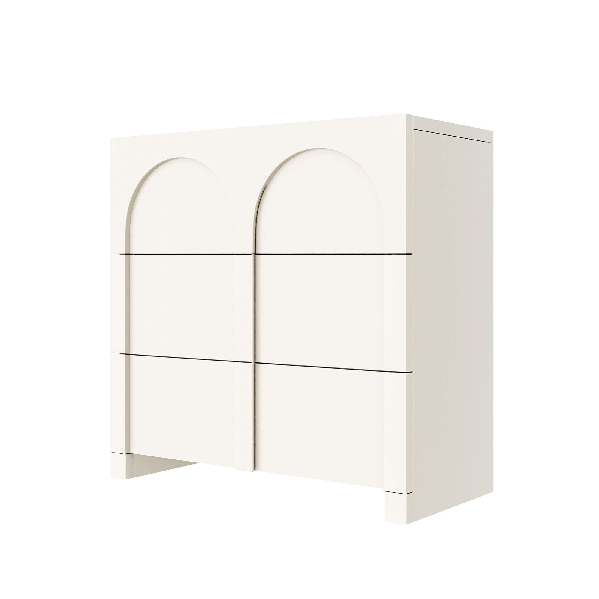 27.6 in. W 3-Drawer Solid Wood and MDF Chest in White