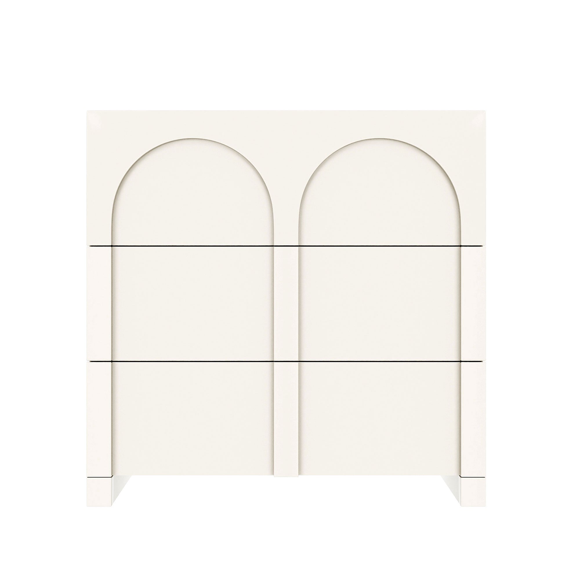 27.6 in. W 3-Drawer Solid Wood and MDF Chest in White