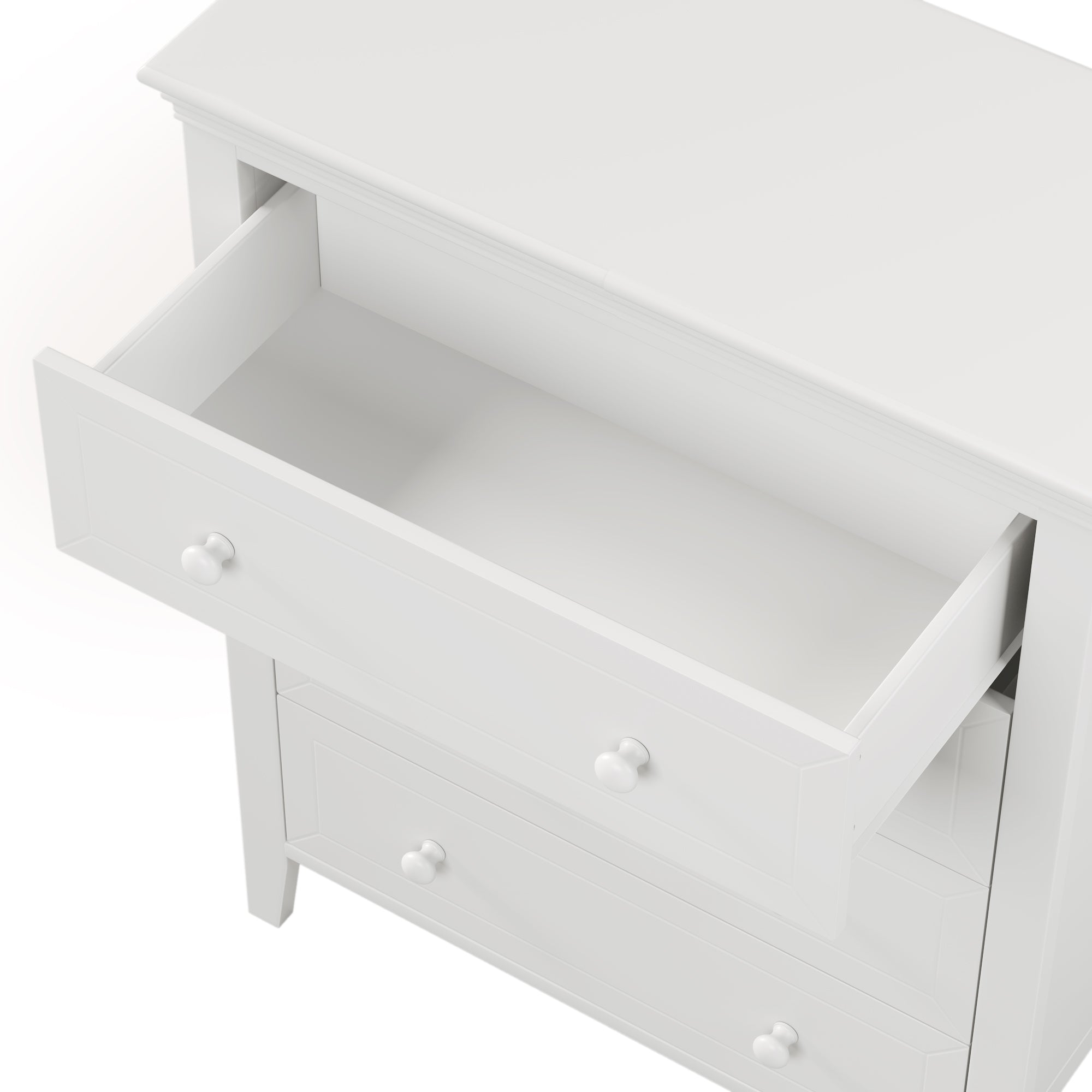 4-Drawer Solid Wood Chest in White
