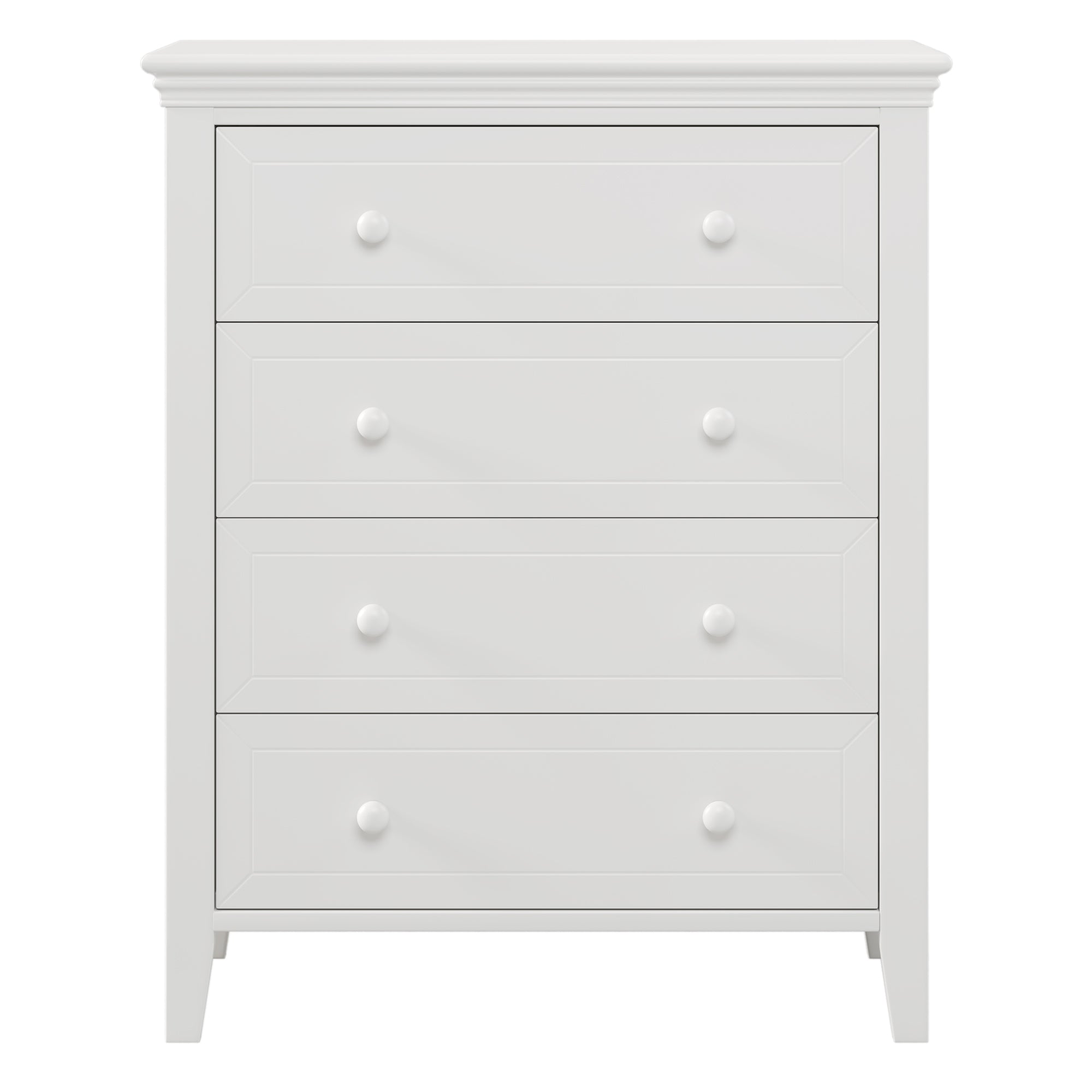 4-Drawer Solid Wood Chest in White