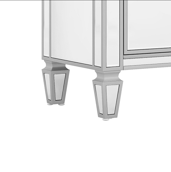 3-Drawer Glass Chest in Silver