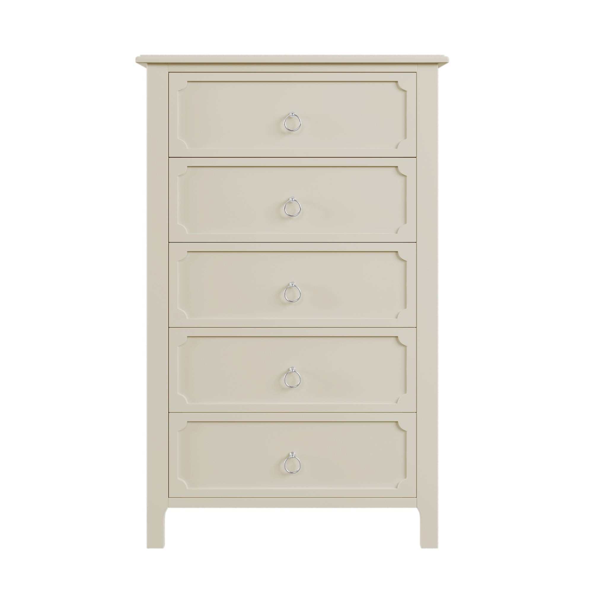 32" W 5-Drawer Solid Wood and MDF Chest in White