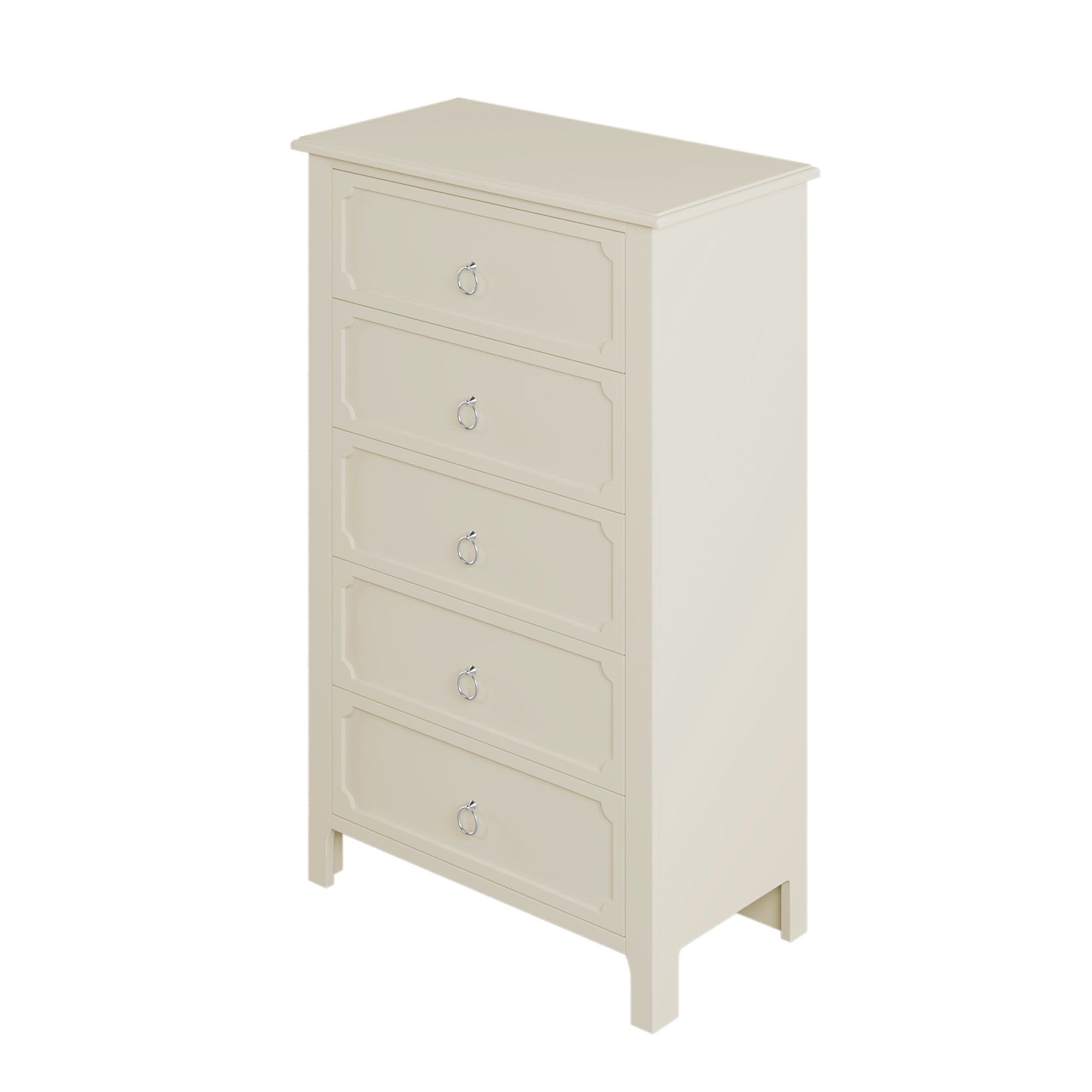 32" W 5-Drawer Solid Wood and MDF Chest in White