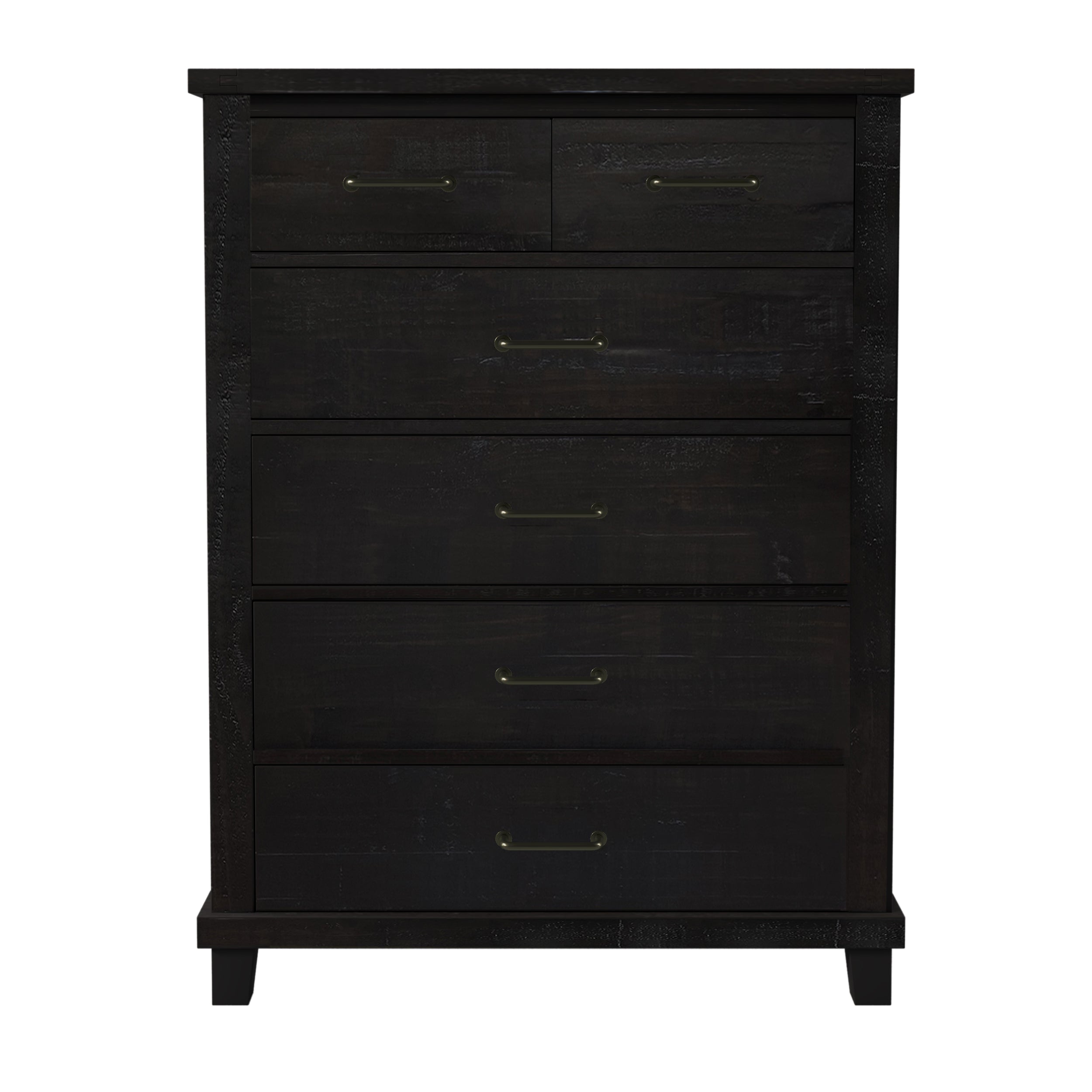 38" W 6-Drawer Solid Wood and MDF Chest in Coffee