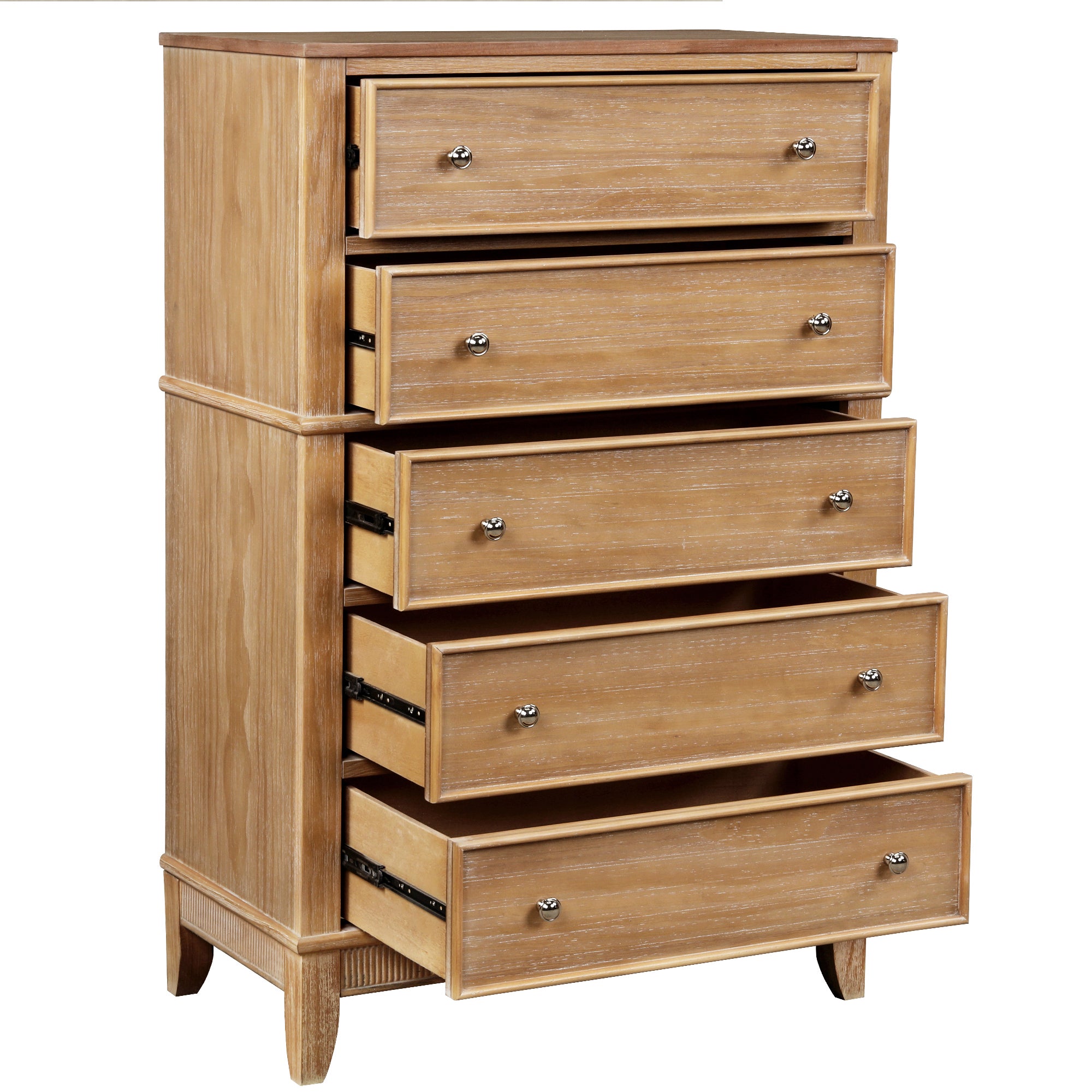 5-Drawer Solid Wood Chest in Natural