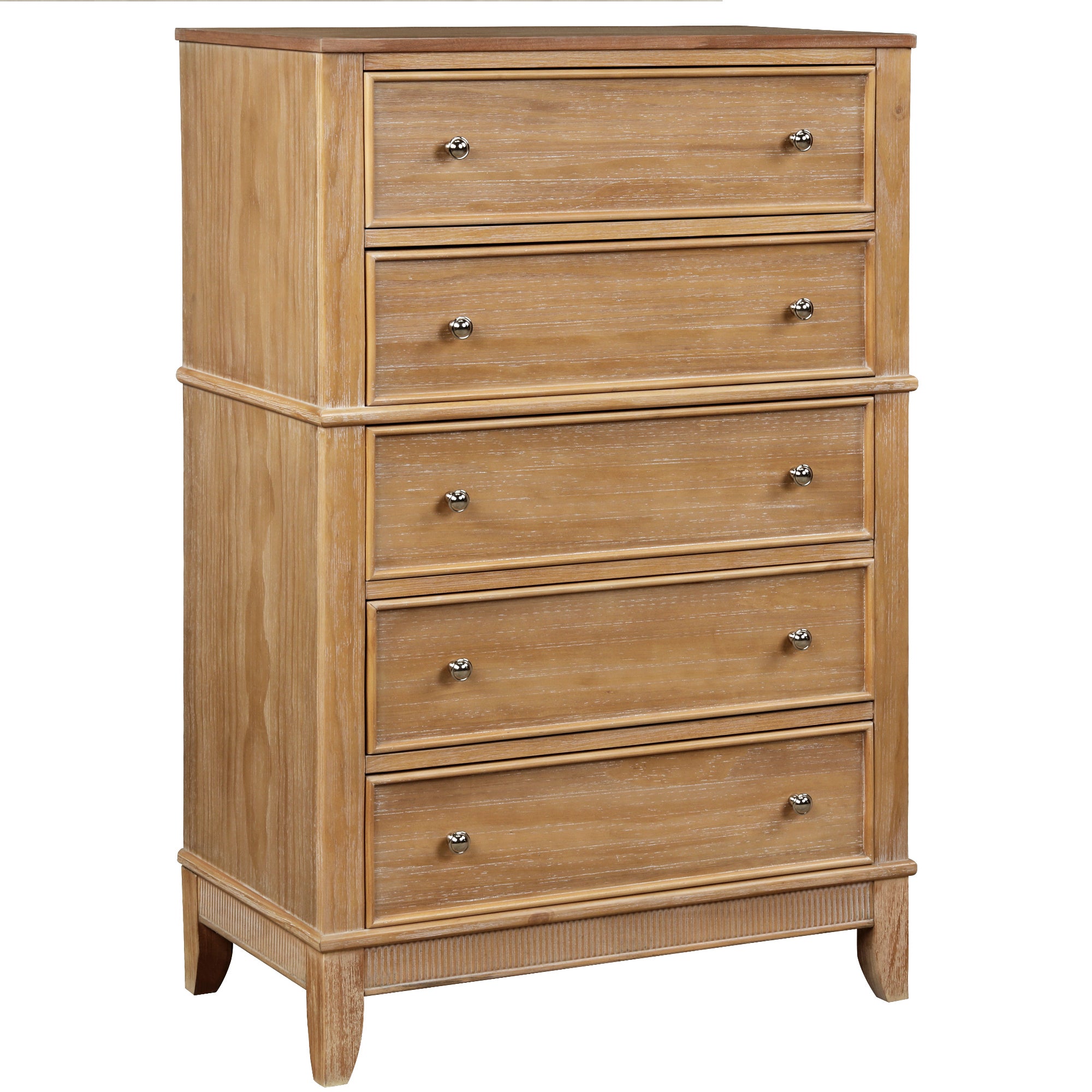 5-Drawer Solid Wood Chest in Natural