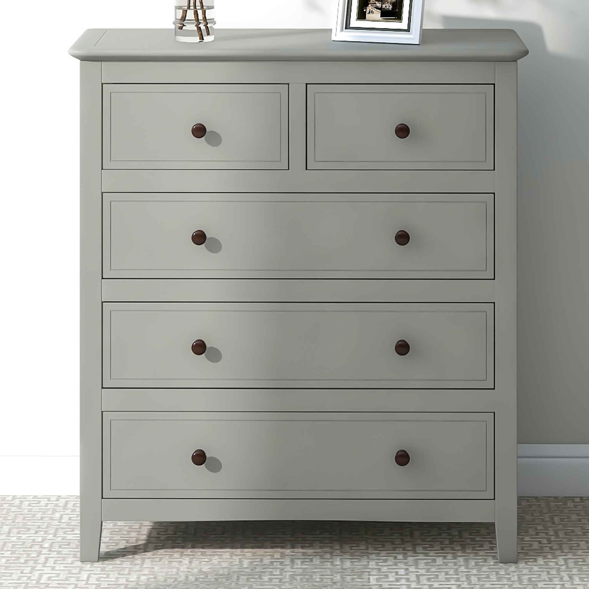 32.6"L 5-Drawer Solid Wood Chest