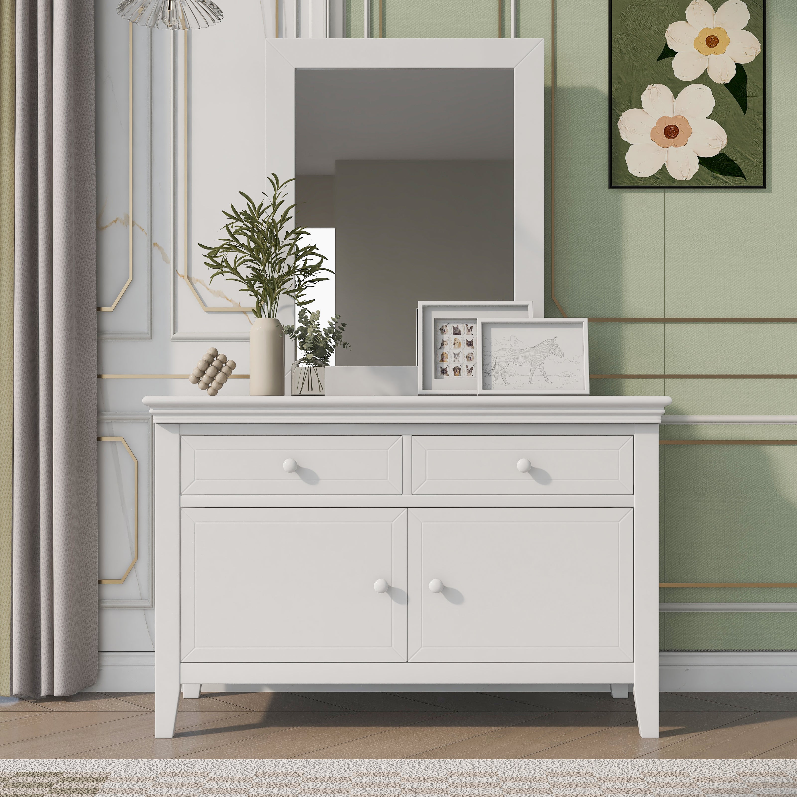 46" 2-Drawer Solid Wood with Ample Storage Space