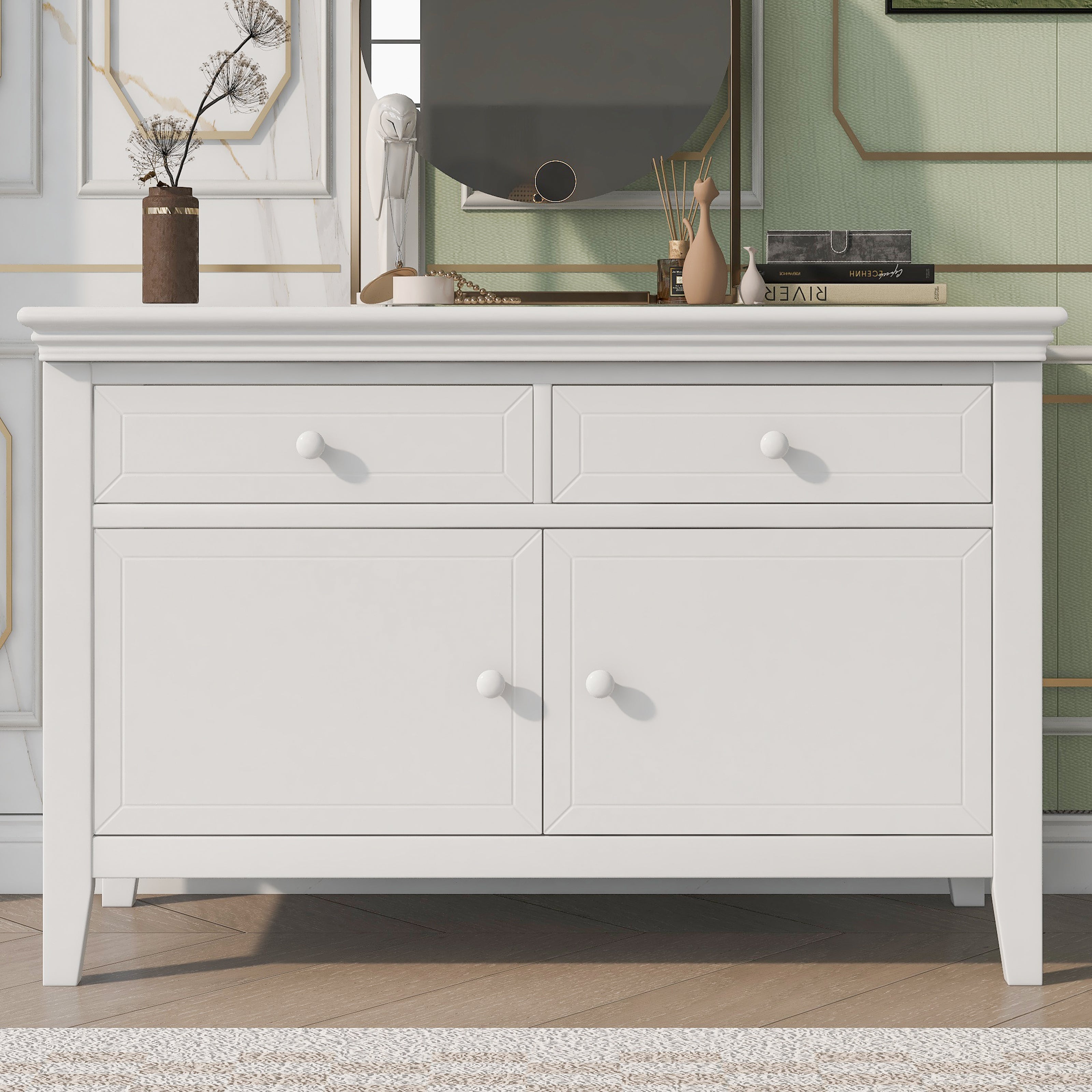 46" 2-Drawer Solid Wood with Ample Storage Space