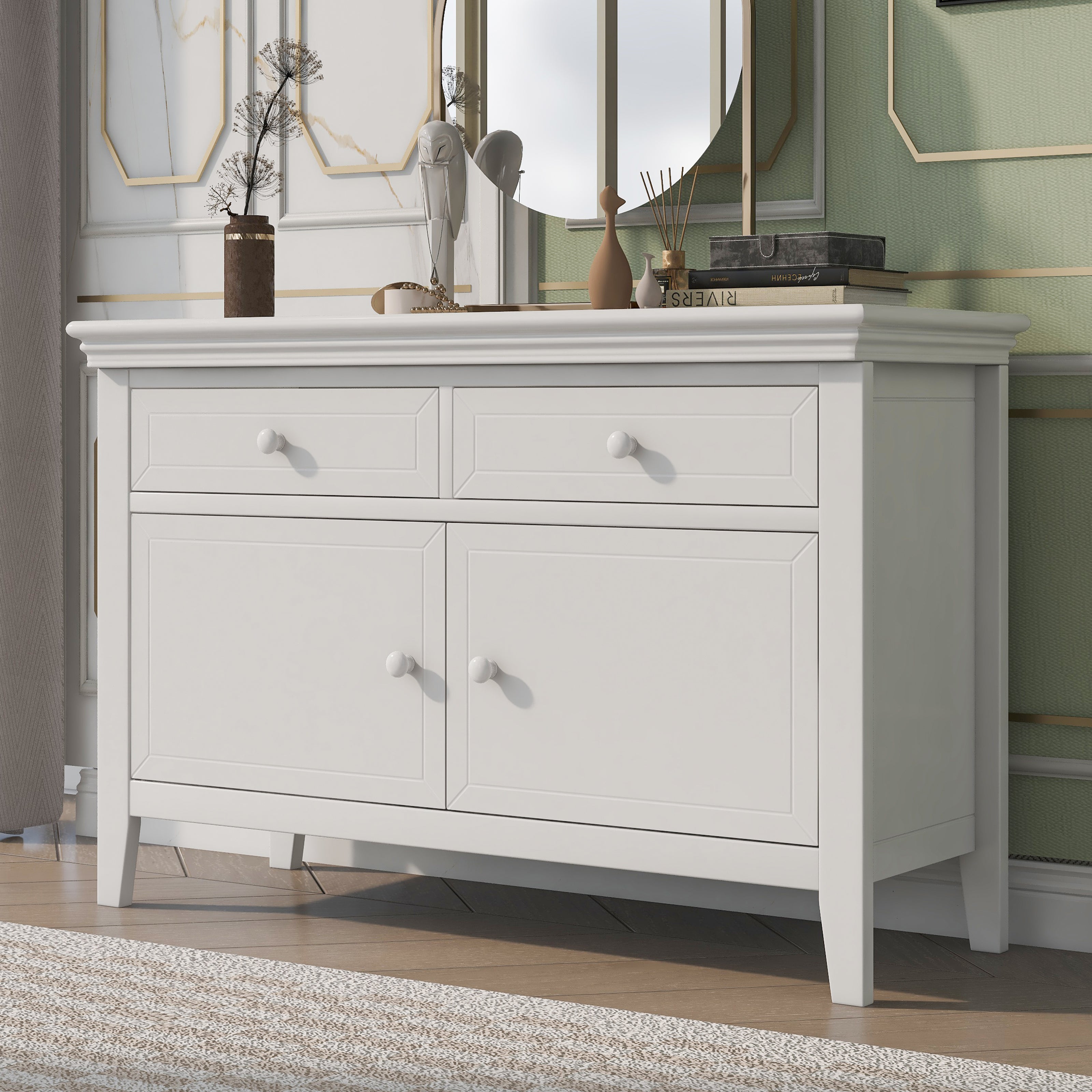 46" 2-Drawer Solid Wood with Ample Storage Space