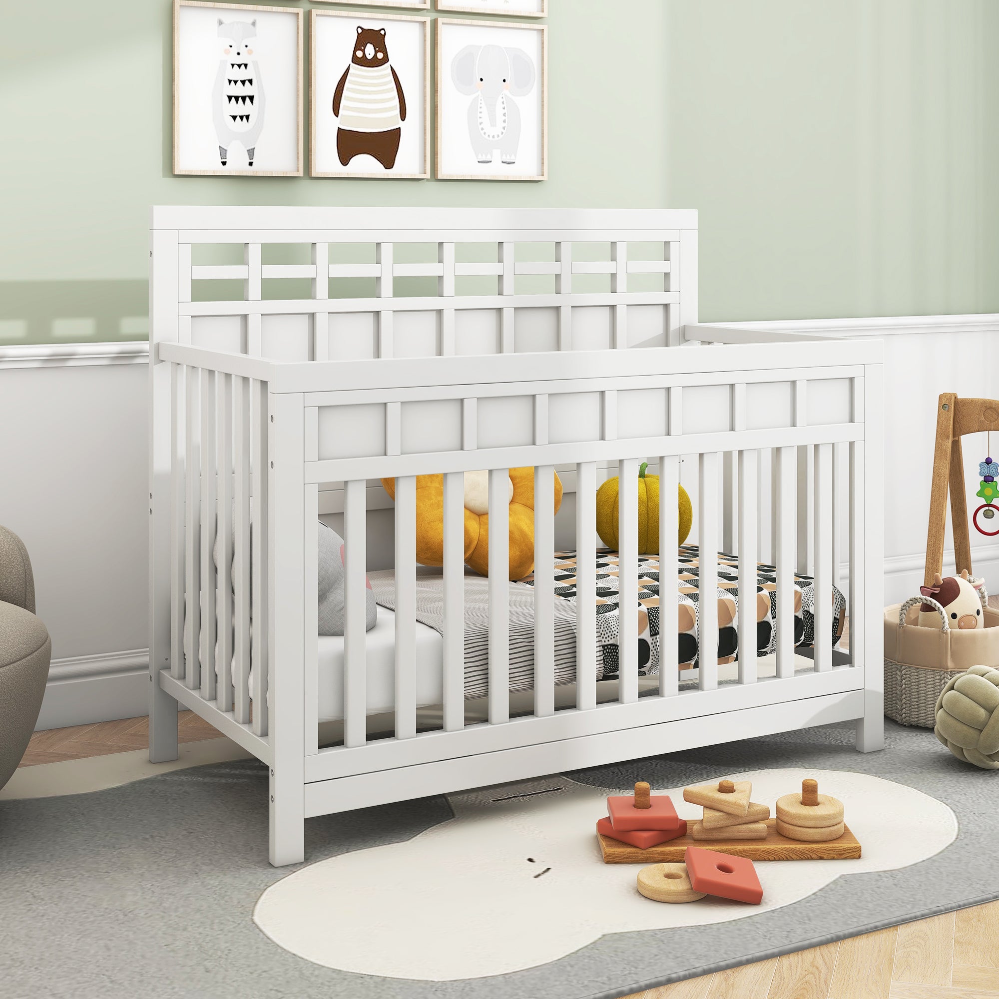 54 inch Pine Solid Wood Certified Baby Safe Crib