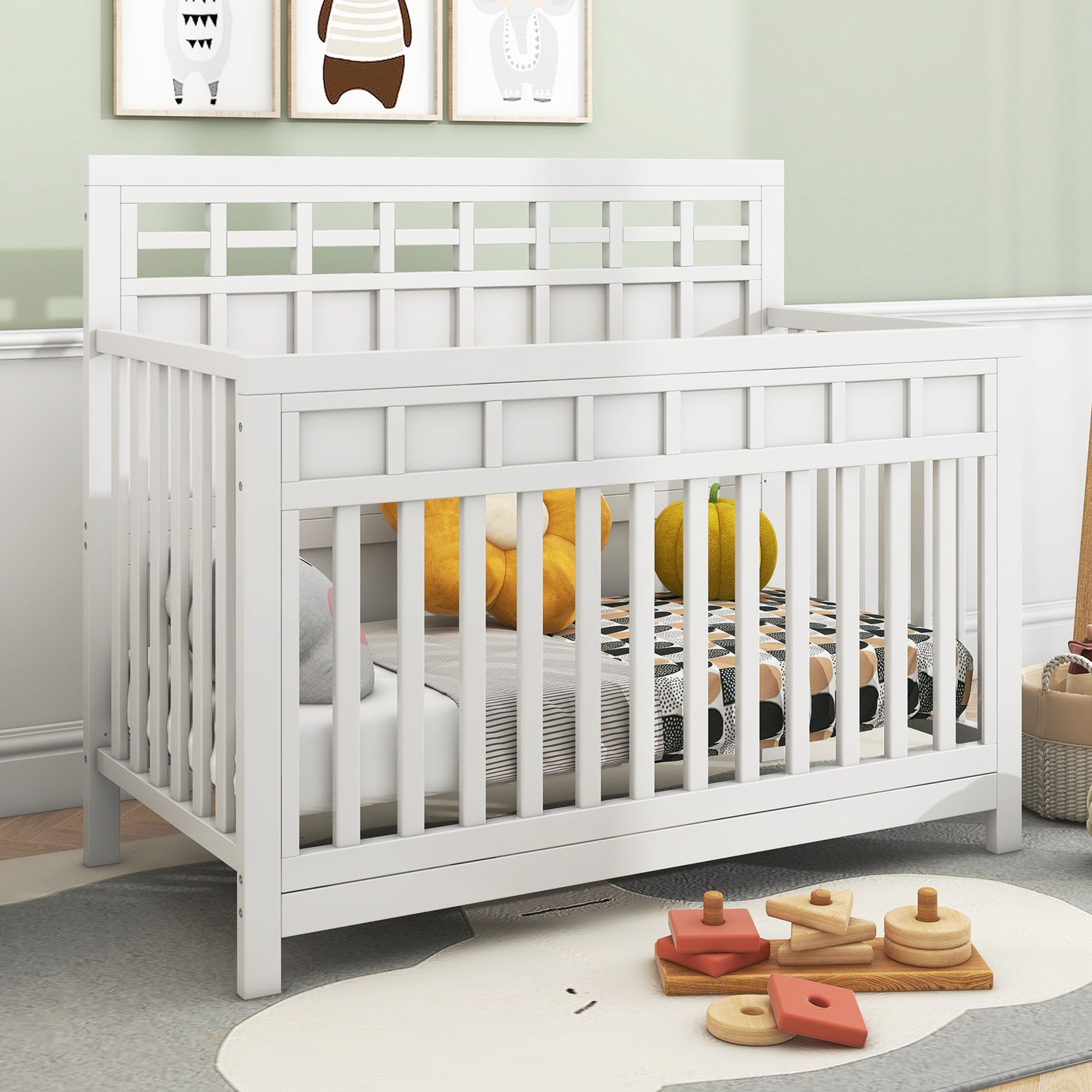 54 inch Pine Solid Wood Certified Baby Safe Crib