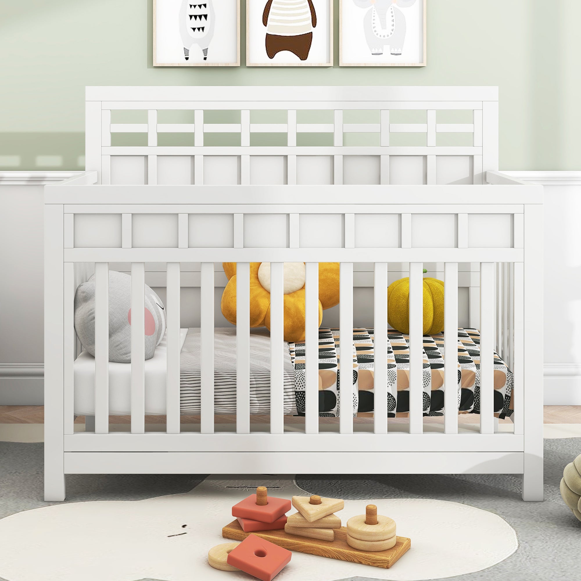 54 inch Pine Solid Wood Certified Baby Safe Crib