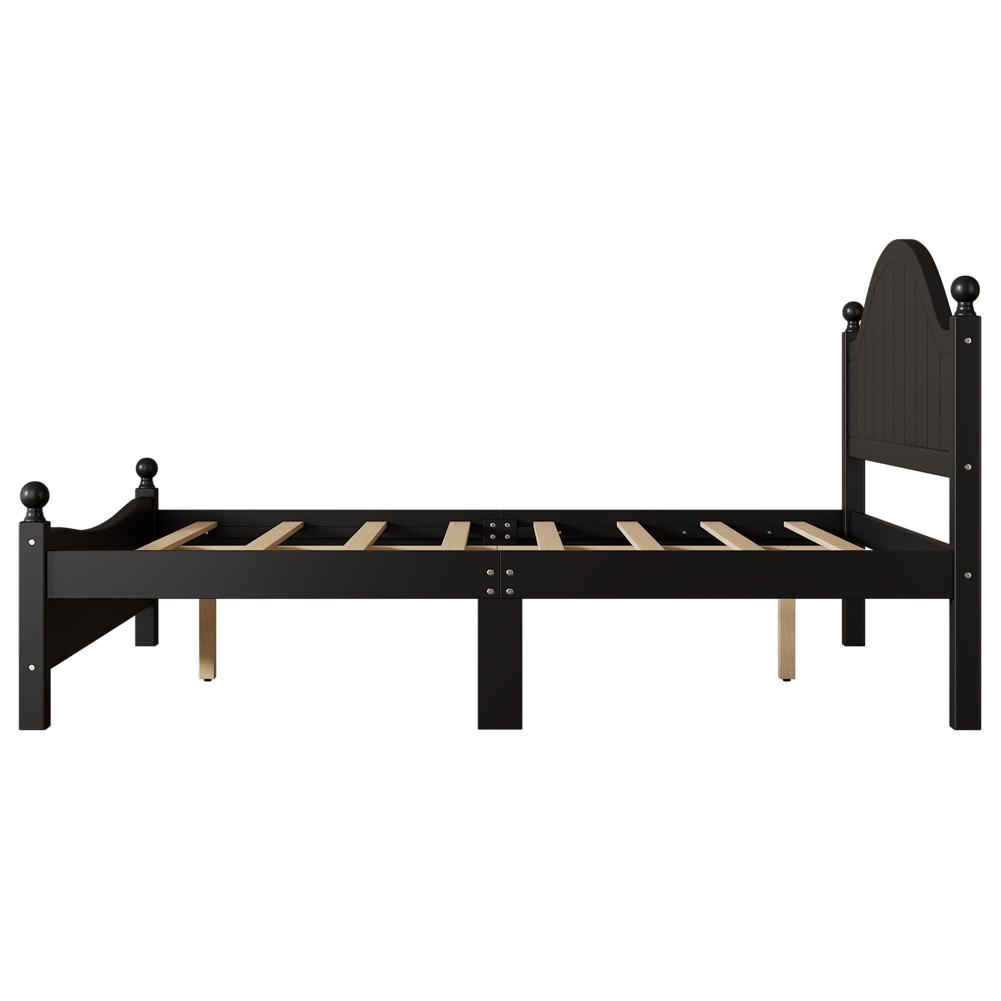 Traditional Concise Style Full Wood Platform Bed