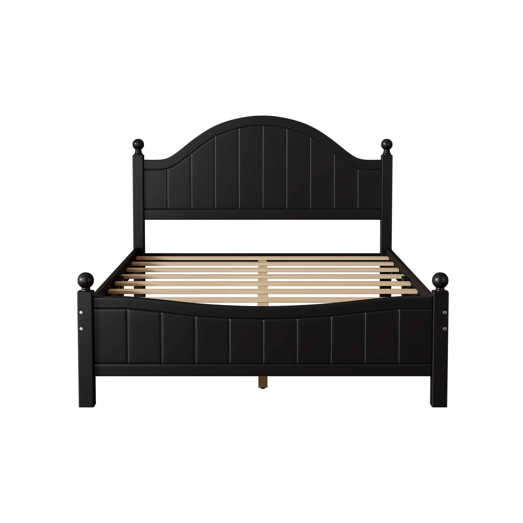 Traditional Concise Style Full Wood Platform Bed
