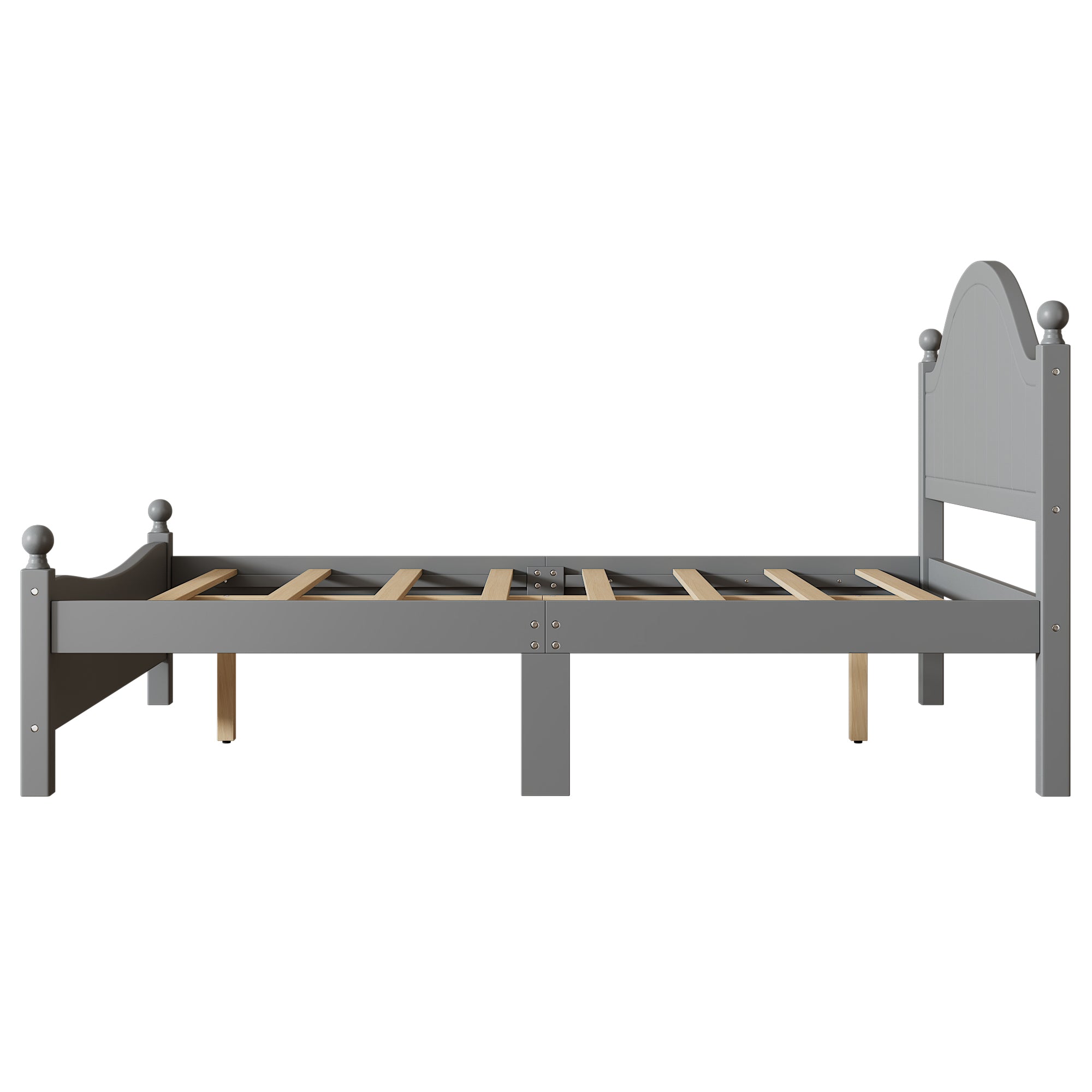 Traditional Concise Style Full Wood Platform Bed