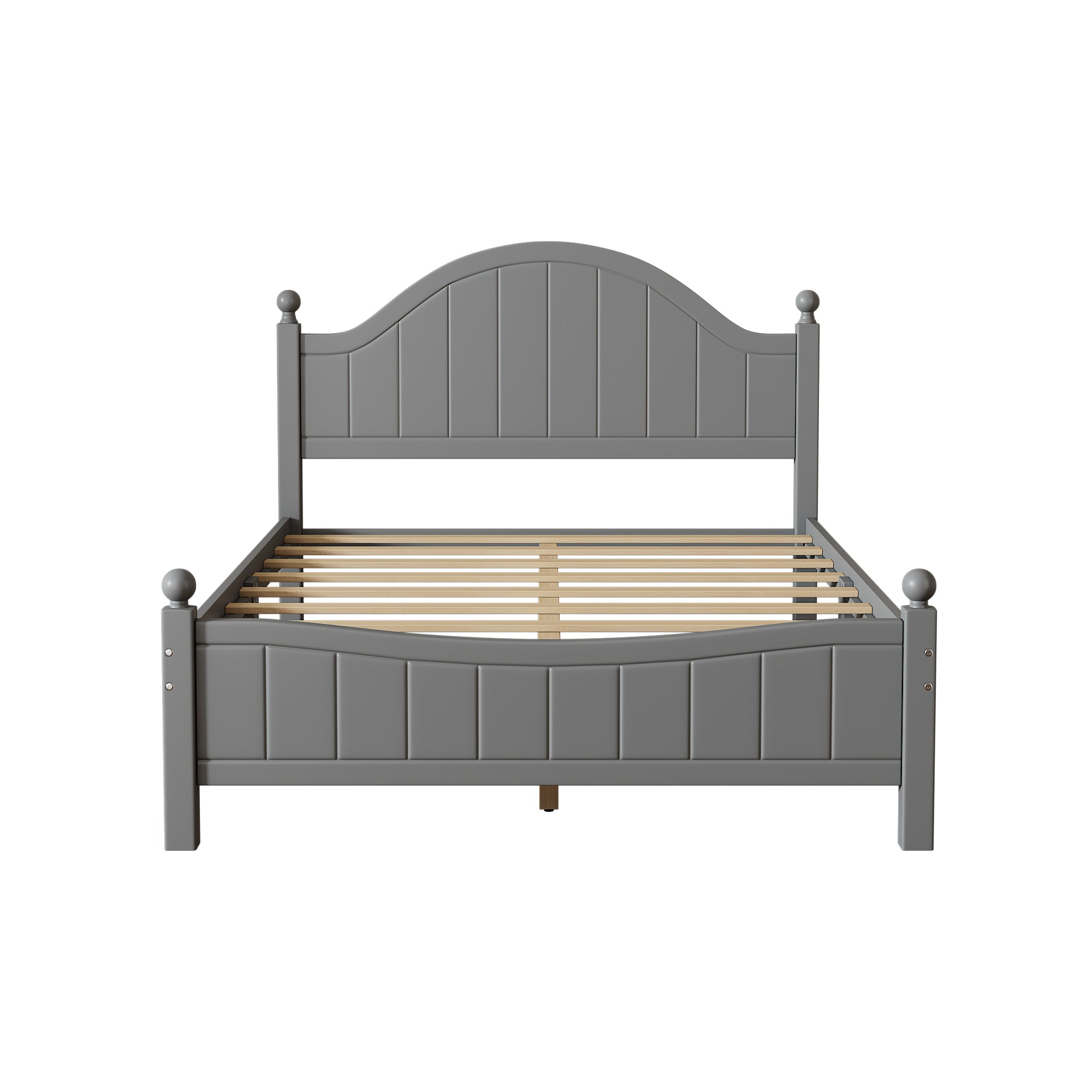 Traditional Concise Style Full Wood Platform Bed