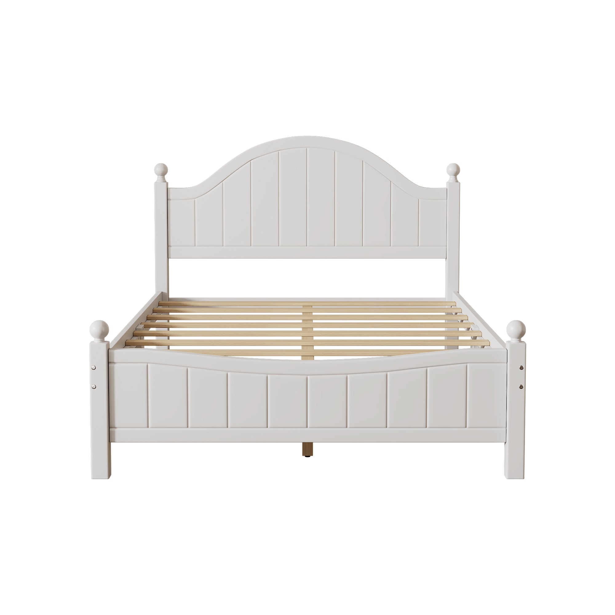Traditional Concise Style Full Wood Platform Bed