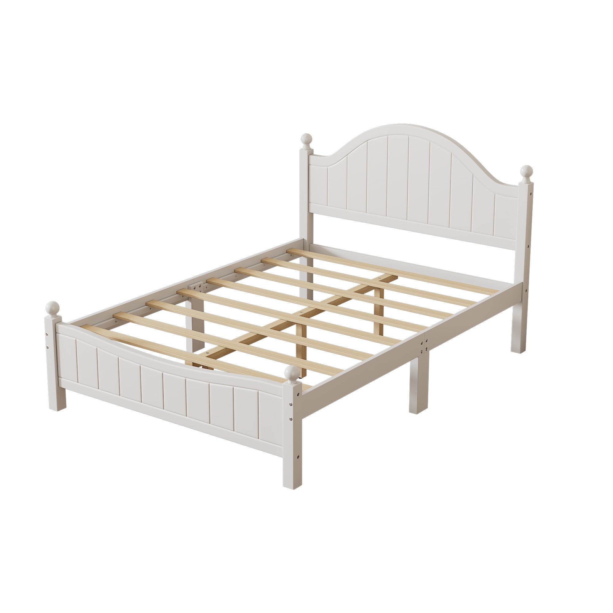Traditional Concise Style Full Wood Platform Bed